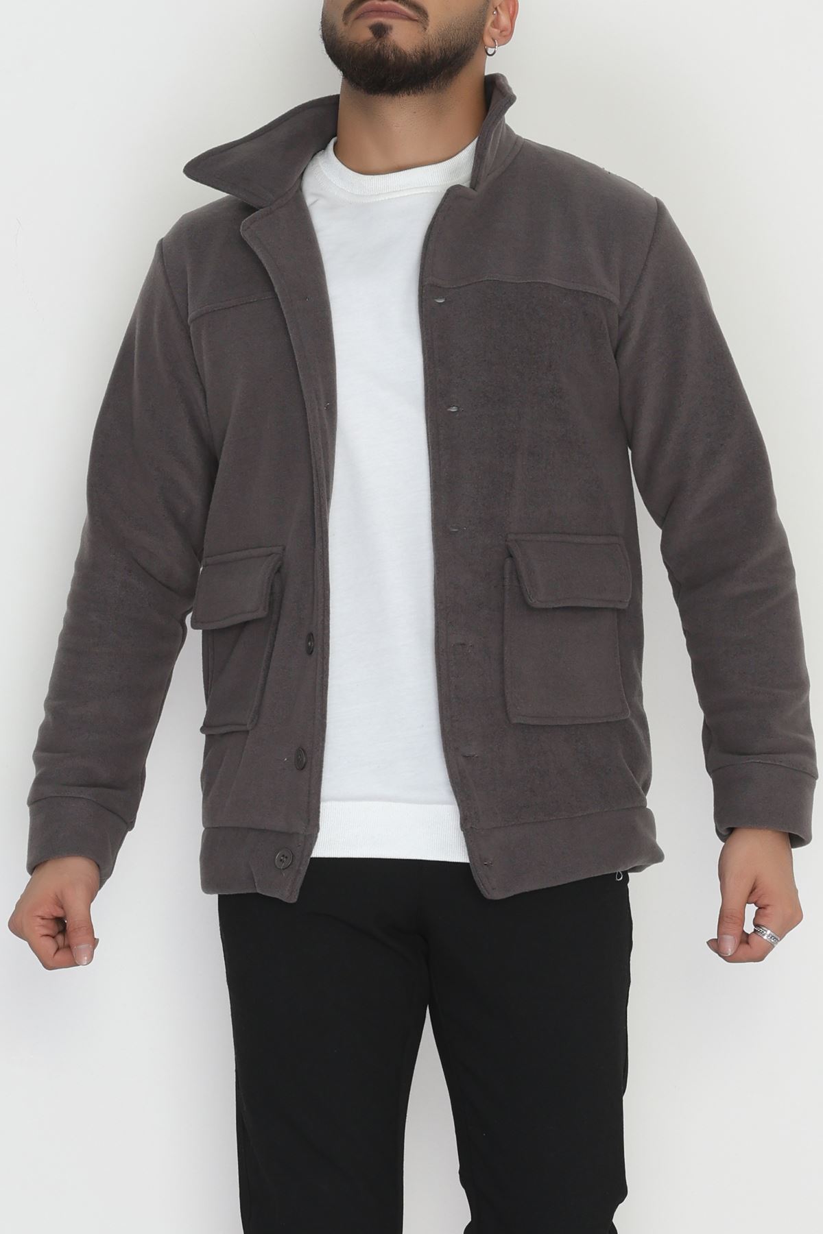 Tüylenmeyen Erkek Polar Gömlek Antrasit - 42597.1937.