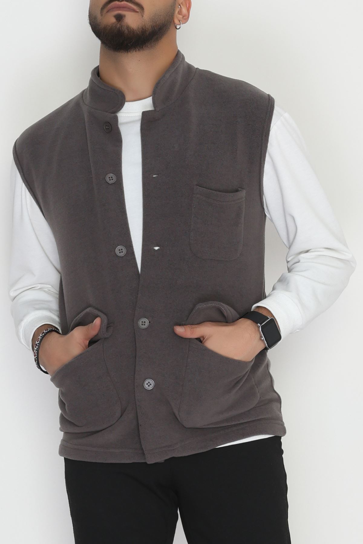 Tüylenmeyen Erkek Polar Yelek Antrasit - 42598.1937.
