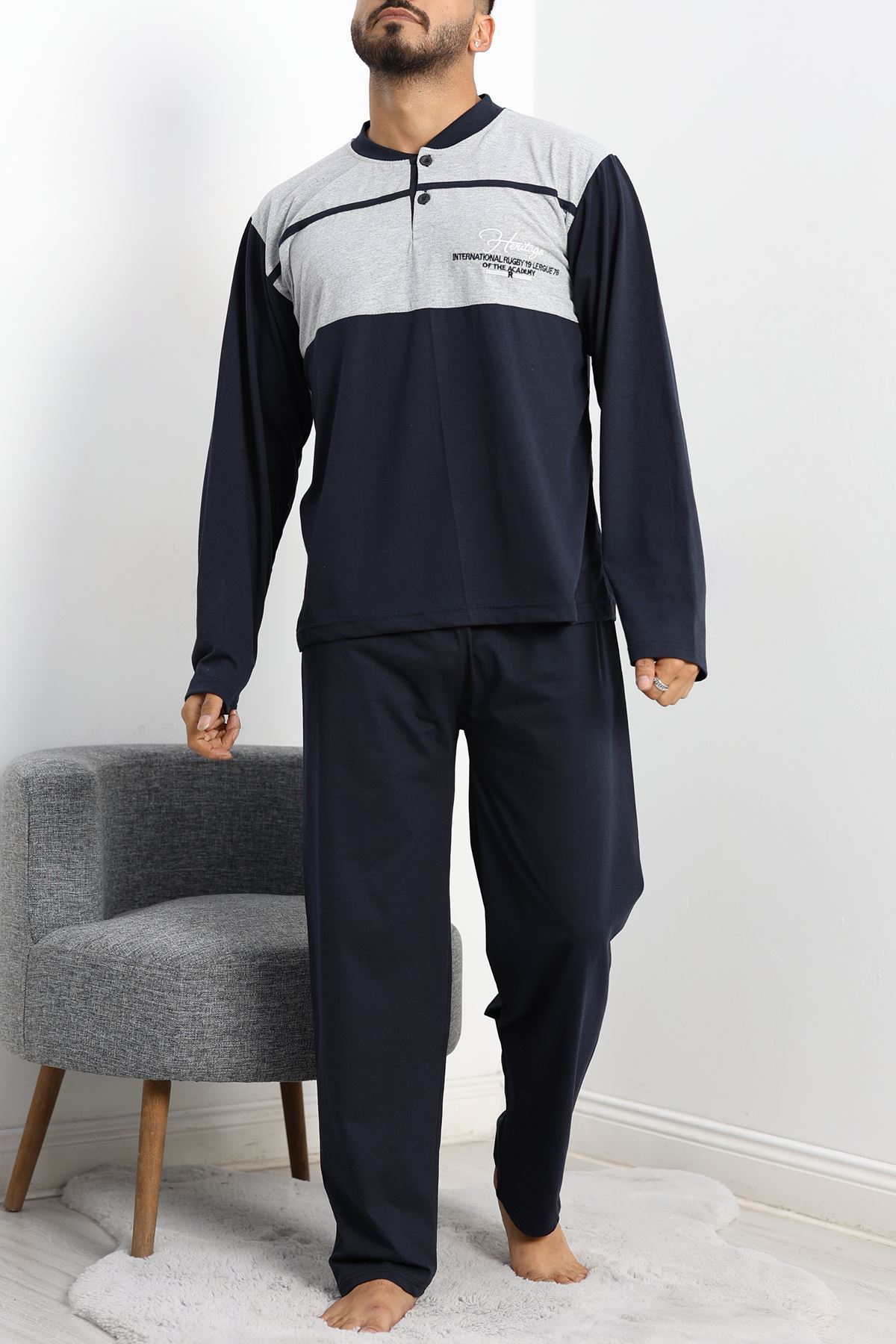 Süprem Erkek Pijama Takımı Gri - 42004.1838.