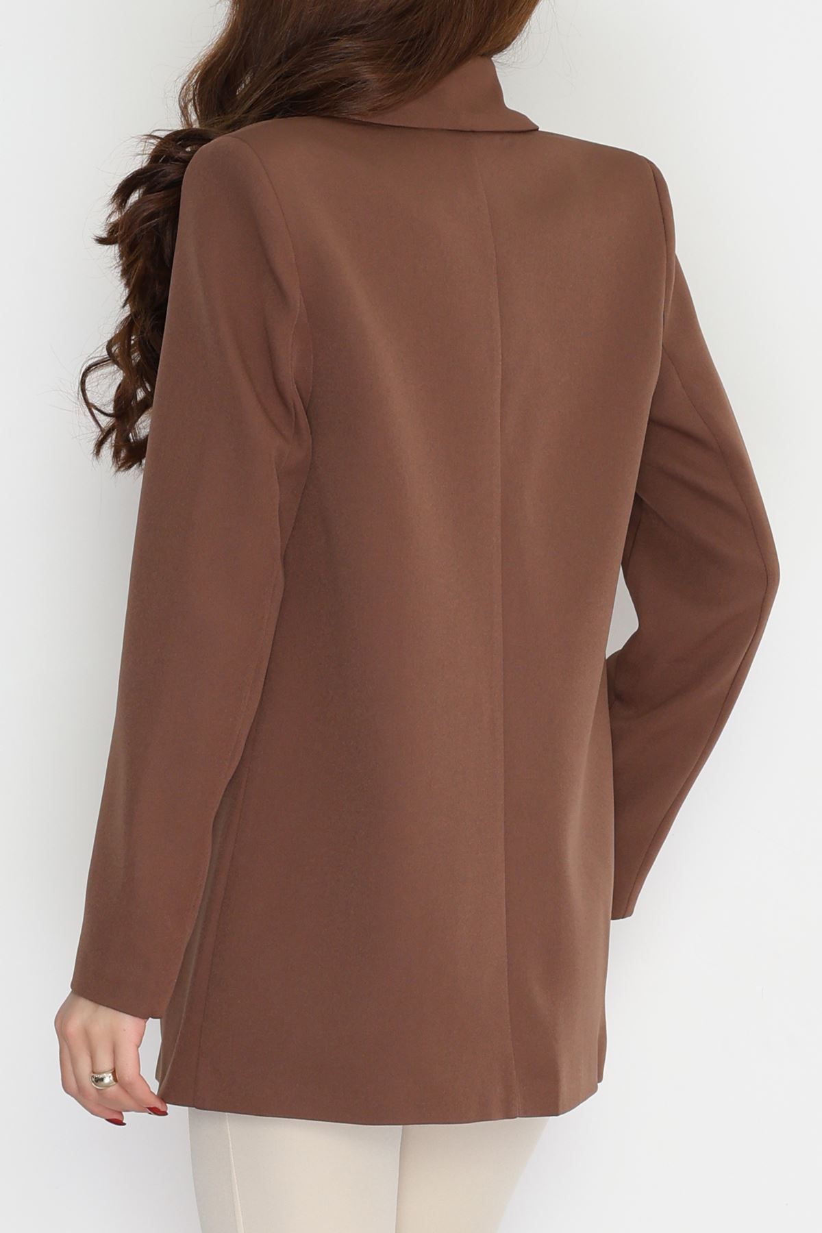 Leopar Astarlı Blazer Ceket Kahve - 51500.1909.