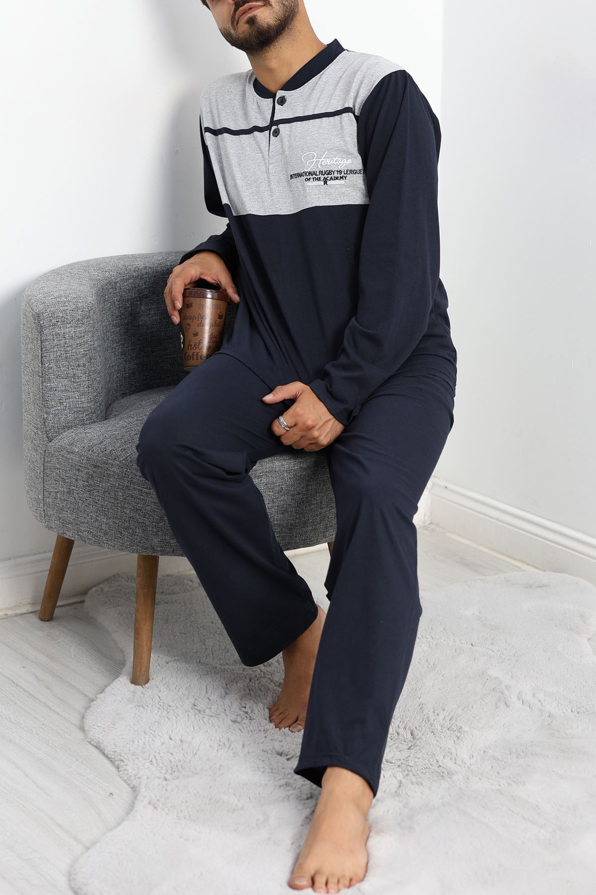 Süprem Erkek Pijama Takımı Gri - 42004.1838.