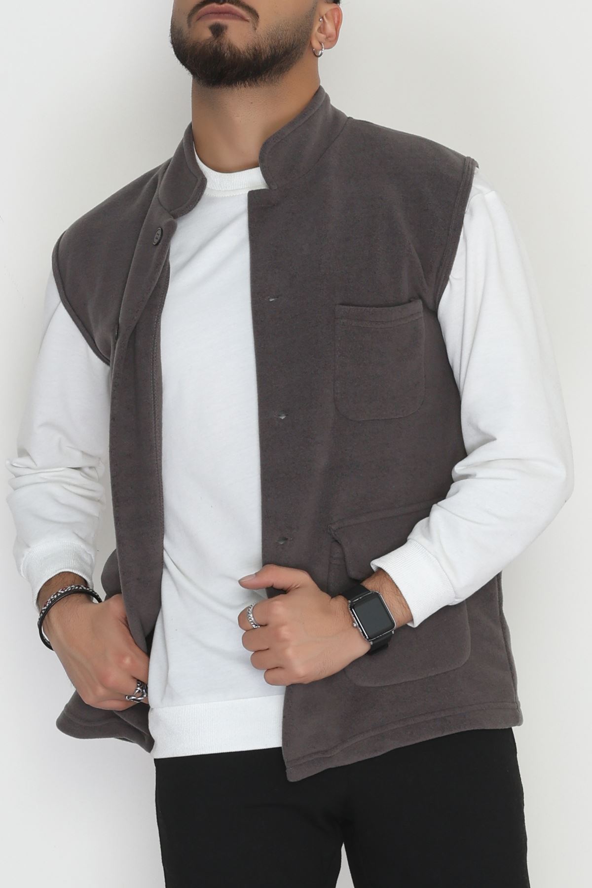 Tüylenmeyen Erkek Polar Yelek Antrasit - 42598.1937.
