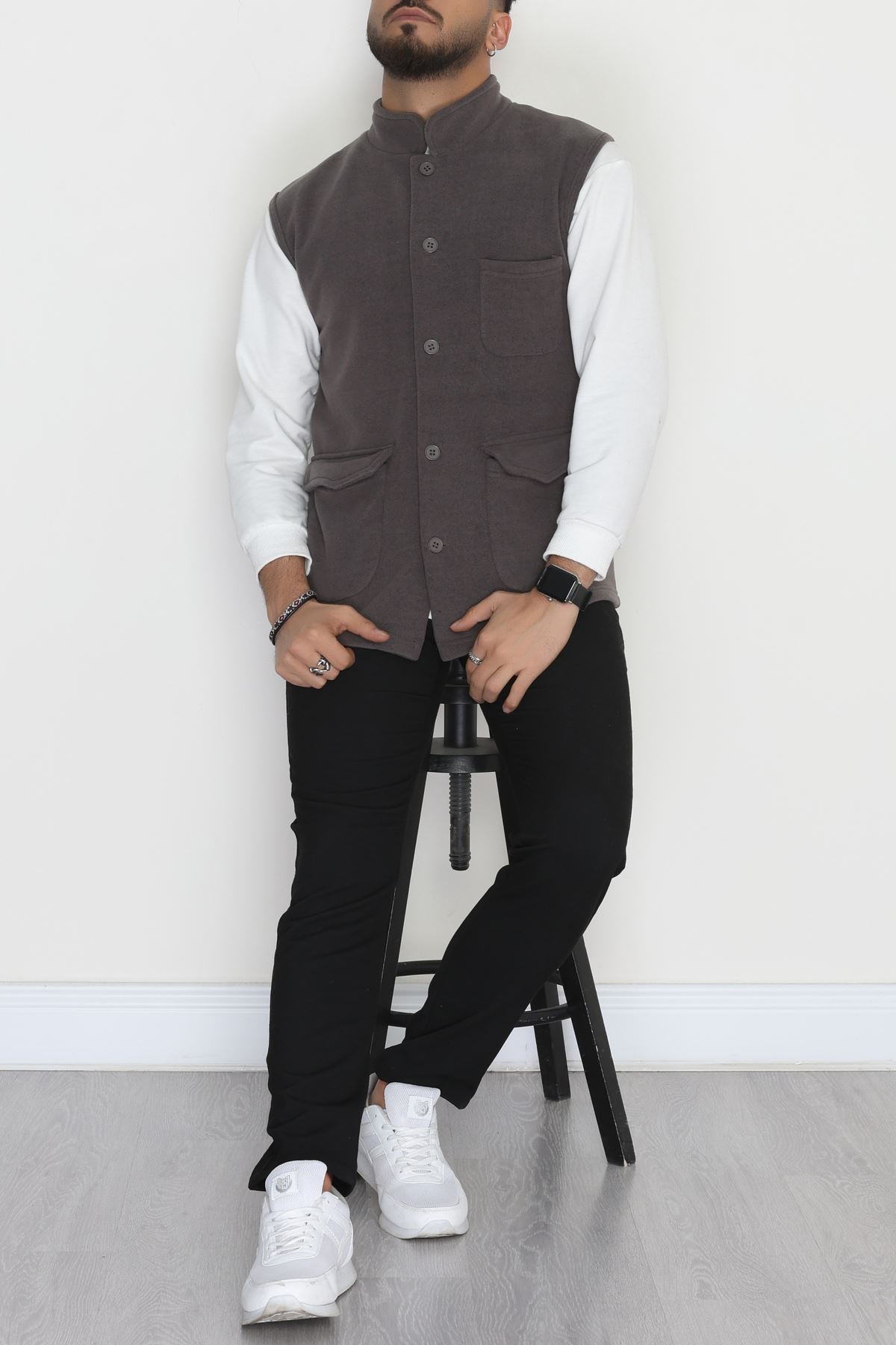 Tüylenmeyen Erkek Polar Yelek Antrasit - 42598.1937.