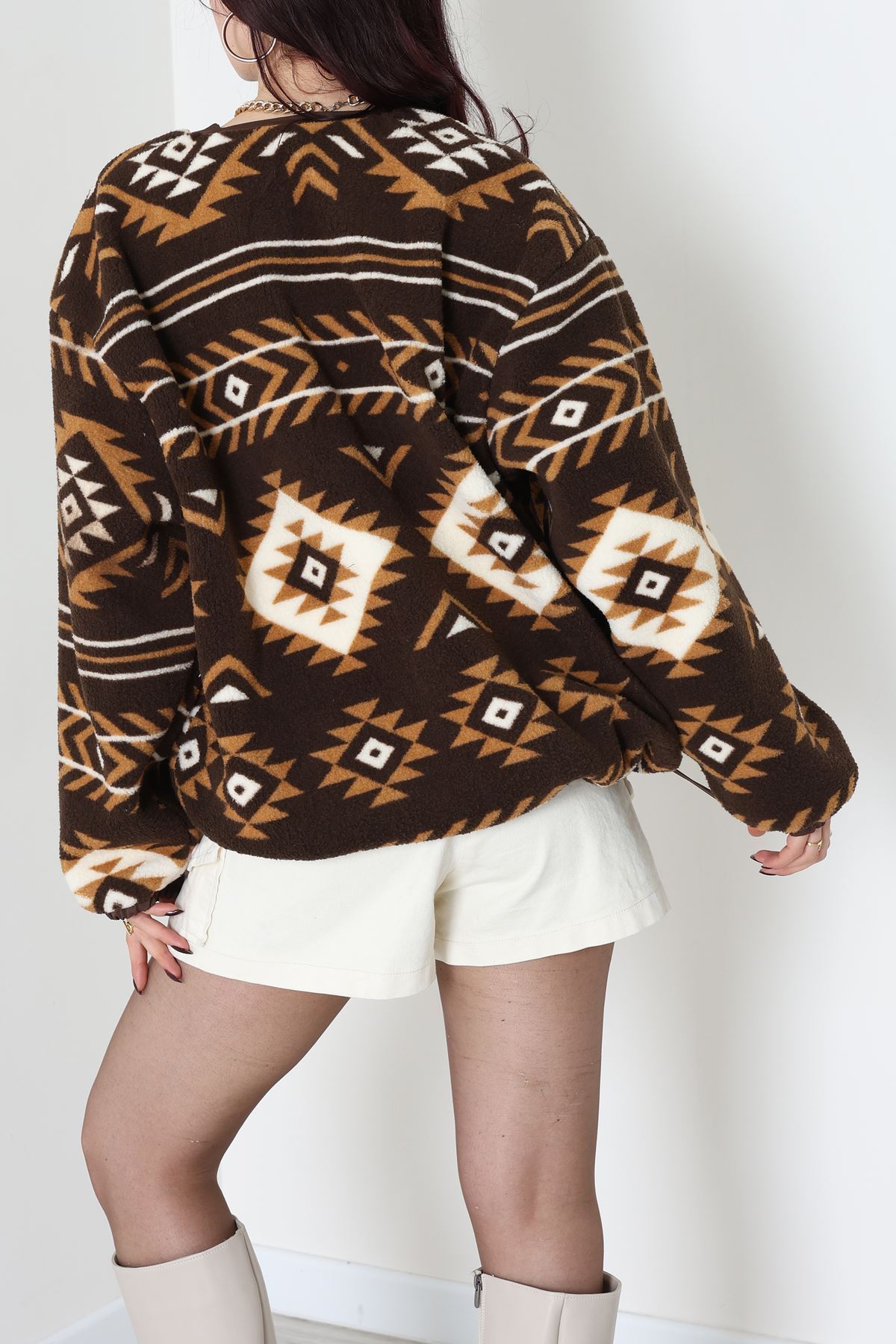 Etnik Desen Astarlı Mont Kahve - 42903.1247.