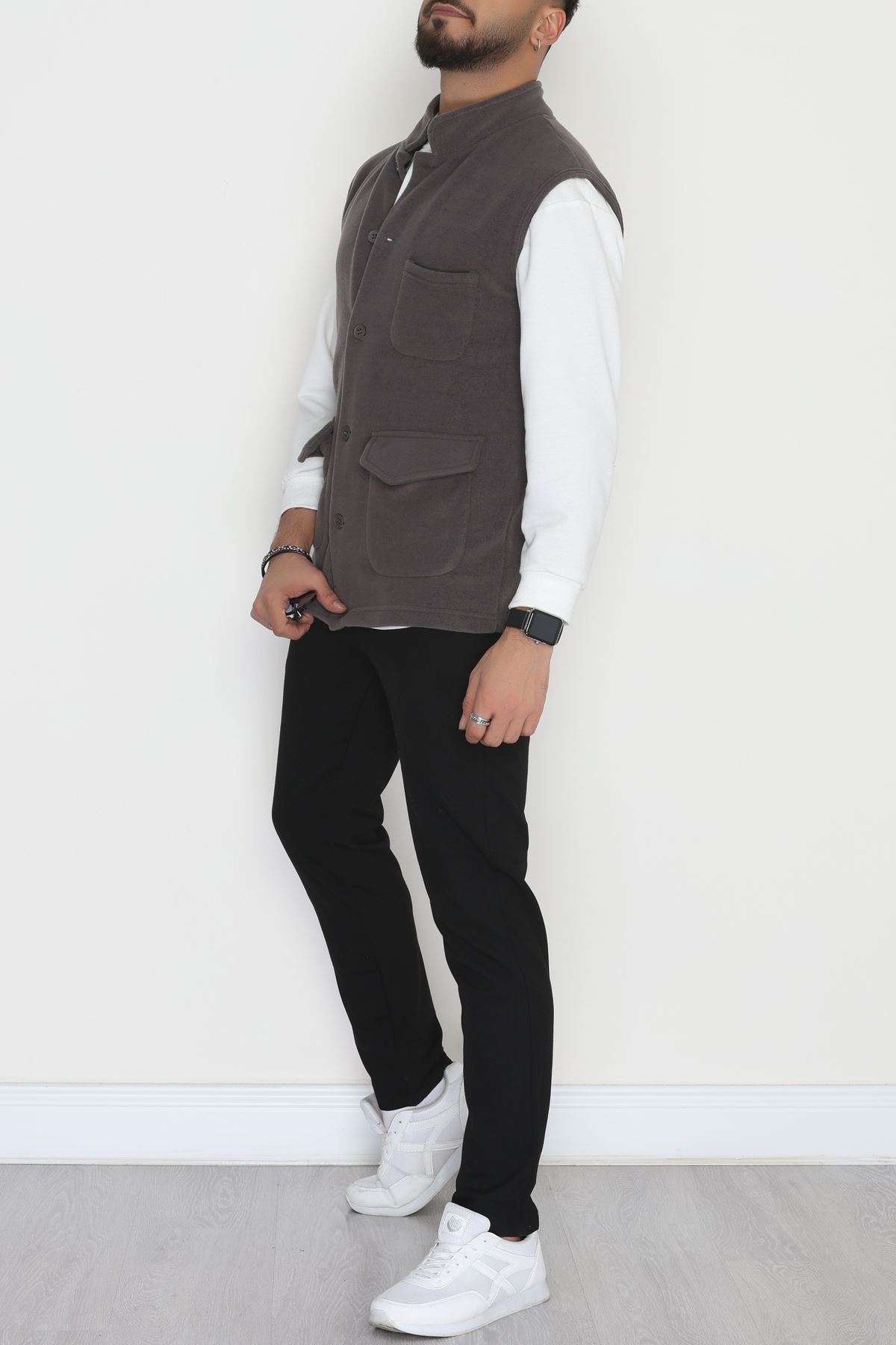 Tüylenmeyen Erkek Polar Yelek Antrasit - 42598.1937.