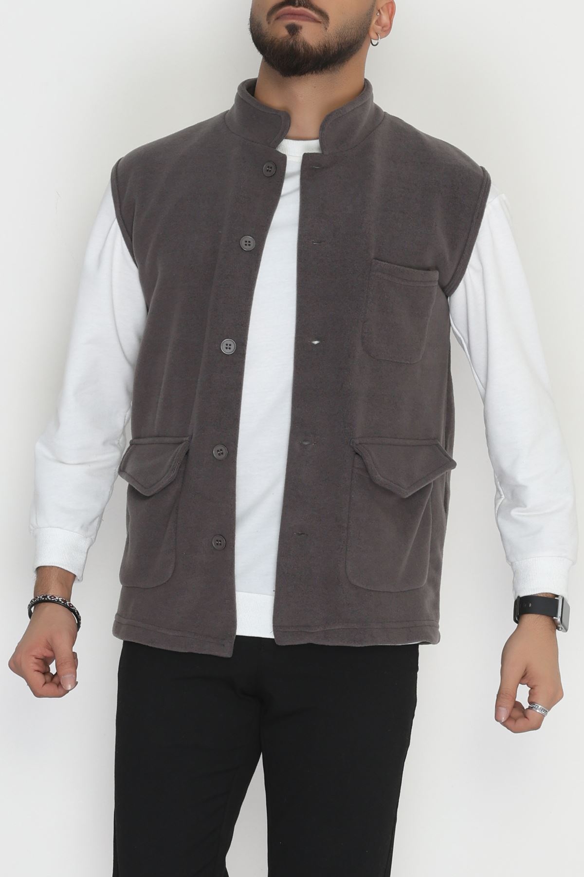 Tüylenmeyen Erkek Polar Yelek Antrasit - 42598.1937.