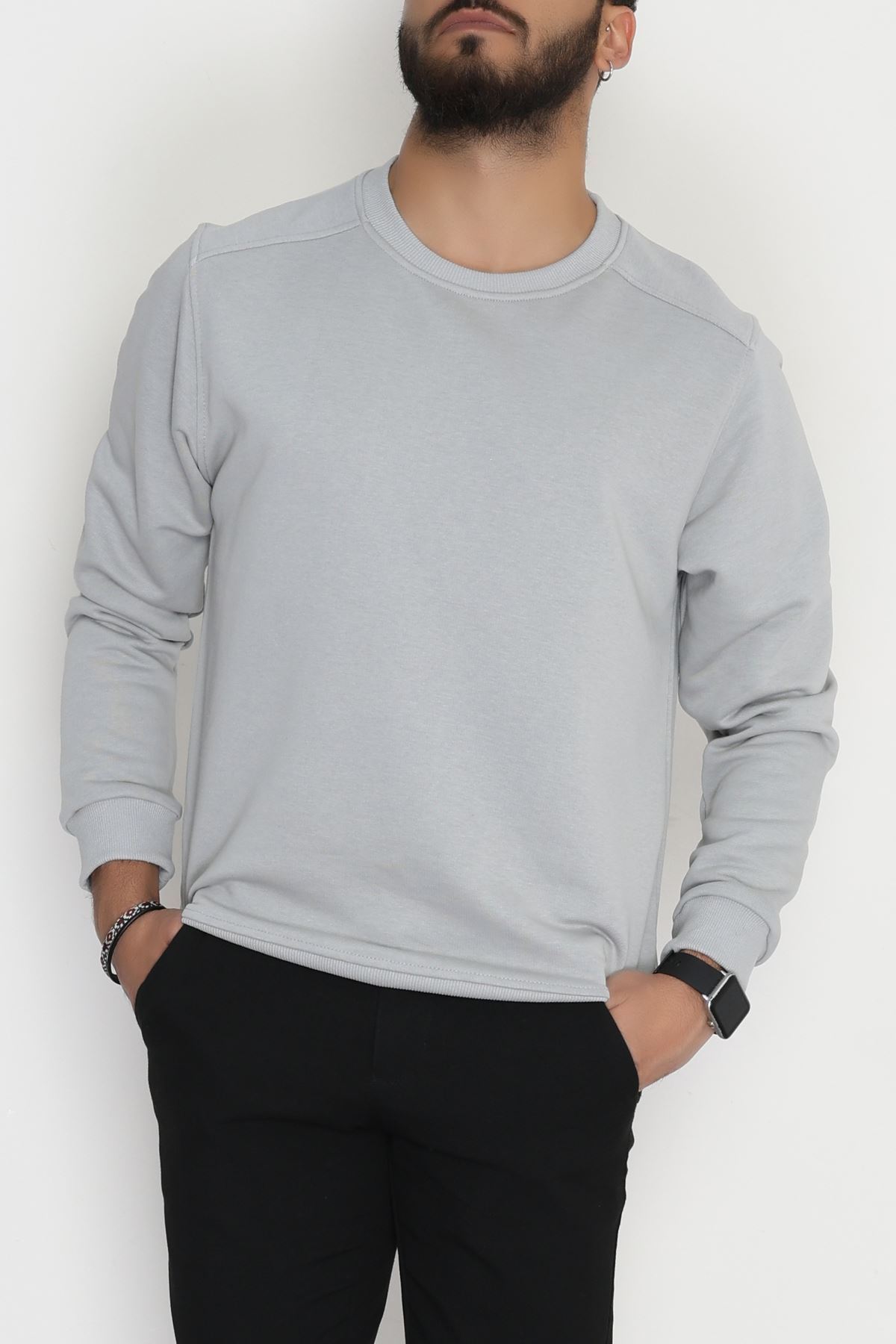 3 İplik Şardonsuz Erkek Sweat Koyugri - 42617.1878.