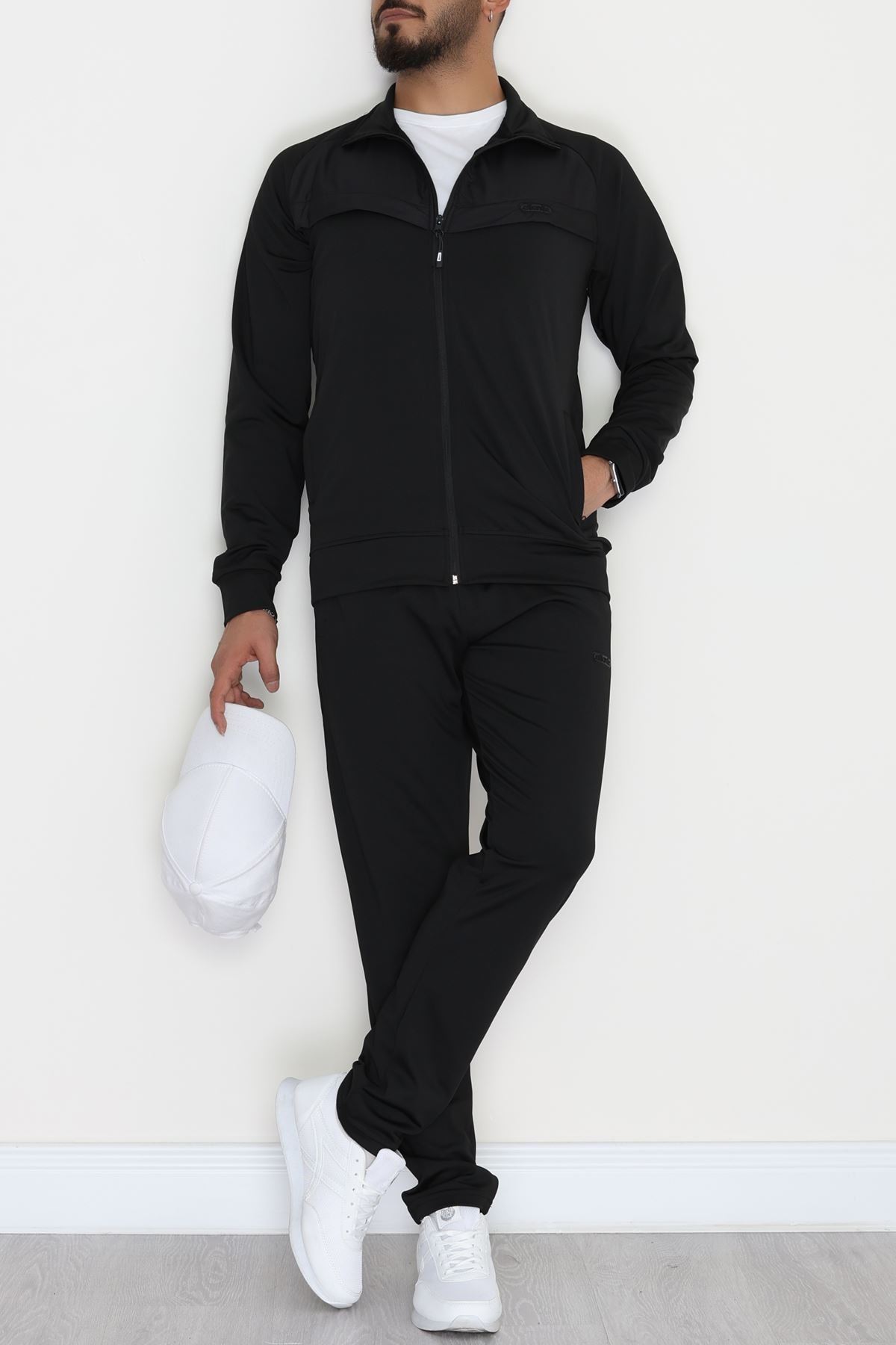 Önü Parçalı Dalgıç Erkek Eşofman Takımı Siyah - 42536.1937.