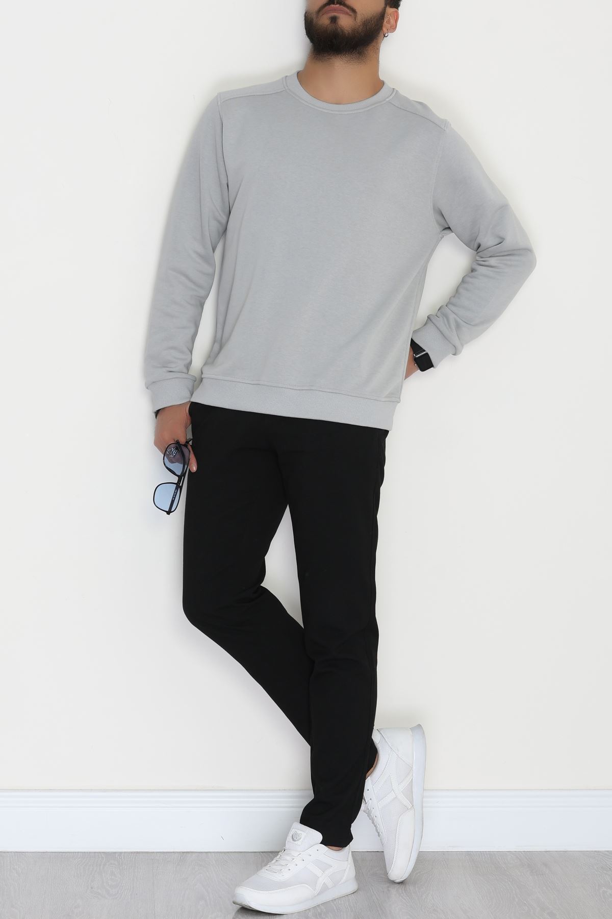 3 İplik Şardonsuz Erkek Sweat Koyugri - 42617.1878.