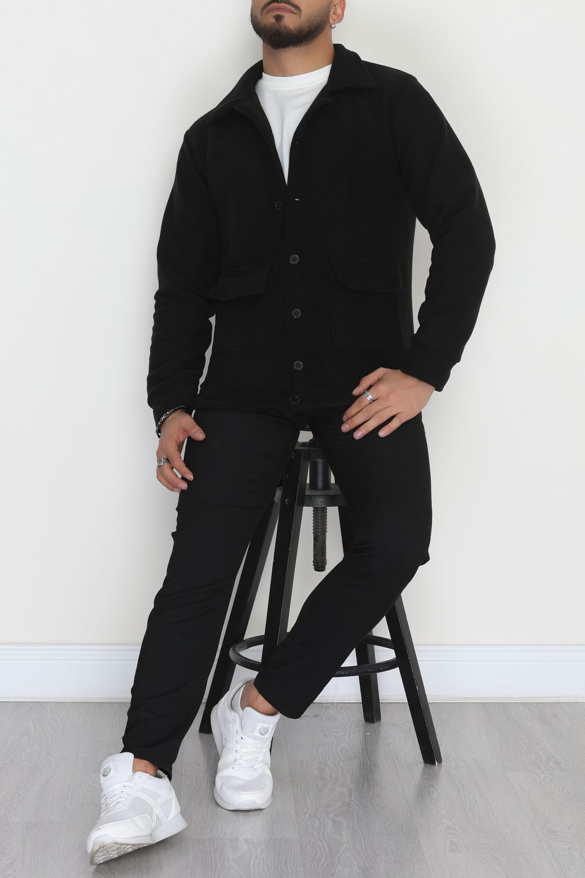 Tüylenmeyen Erkek Polar Gömlek Siyah - 42597.1937.