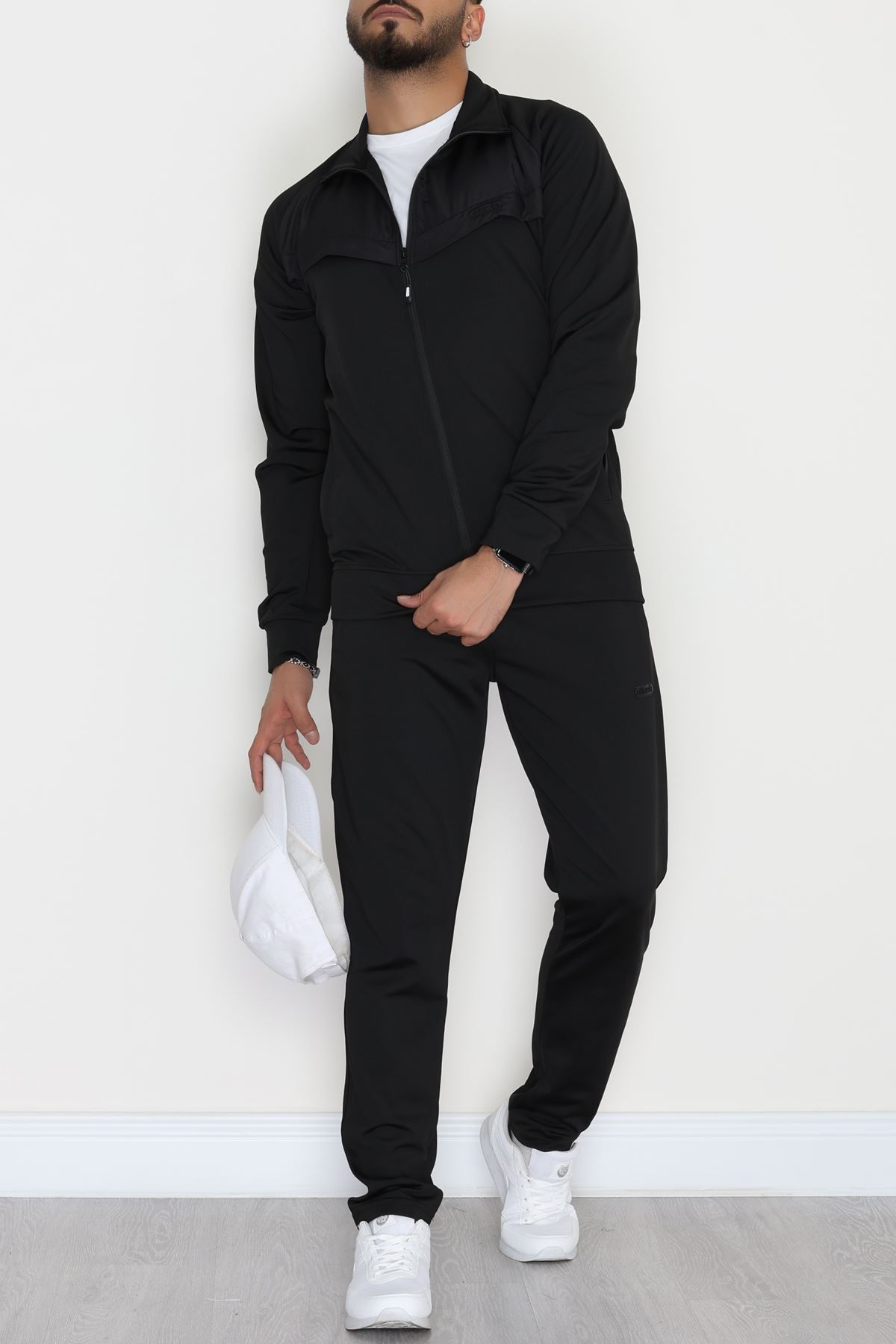 Önü Parçalı Dalgıç Erkek Eşofman Takımı Siyah - 42536.1937.