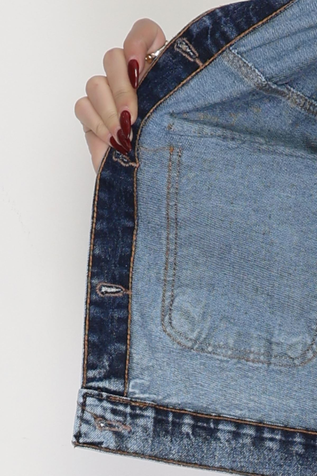 Cep Detay Kot Ceket Açıkmavi - 42680.1836.