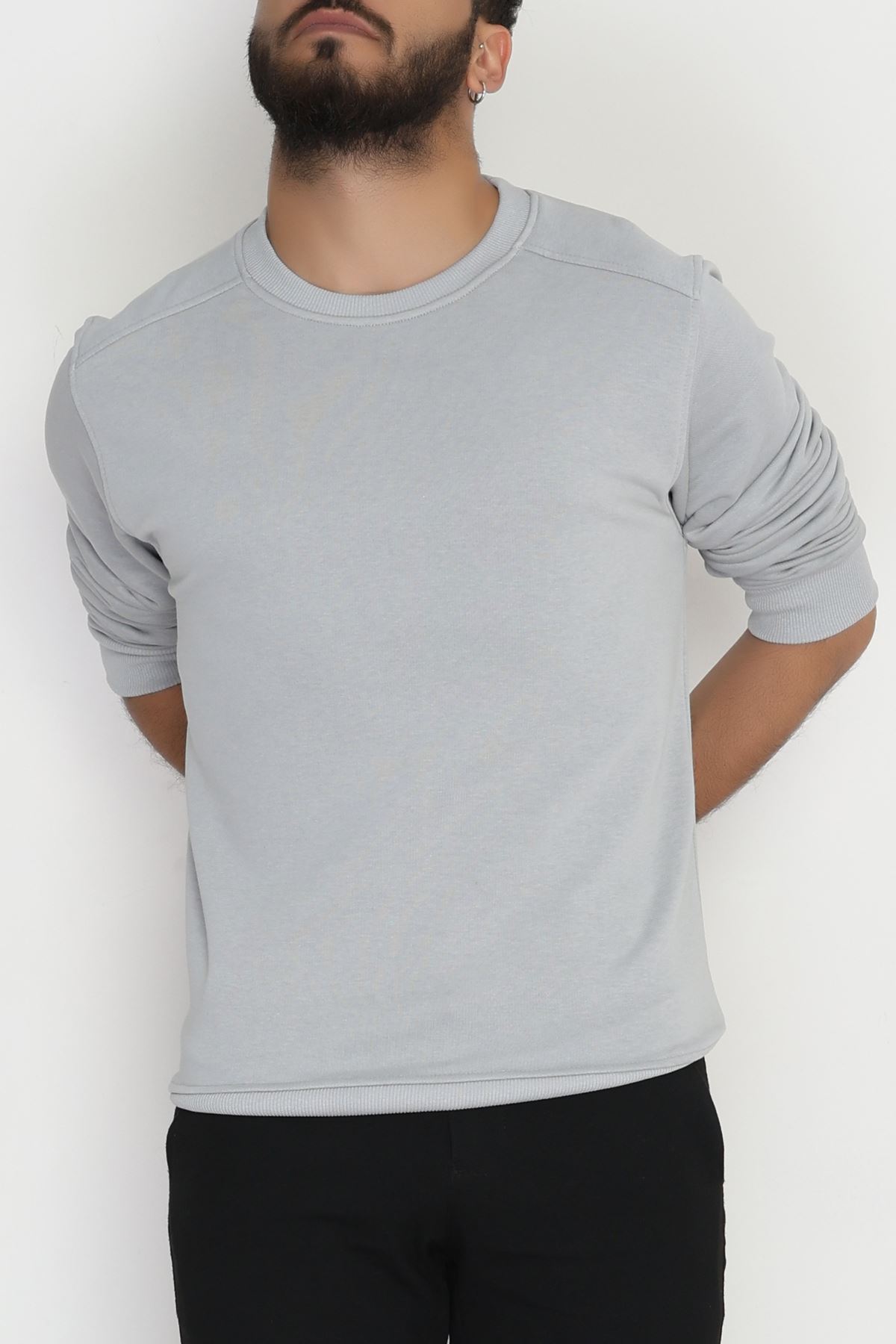 3 İplik Şardonsuz Erkek Sweat Koyugri - 42617.1878.