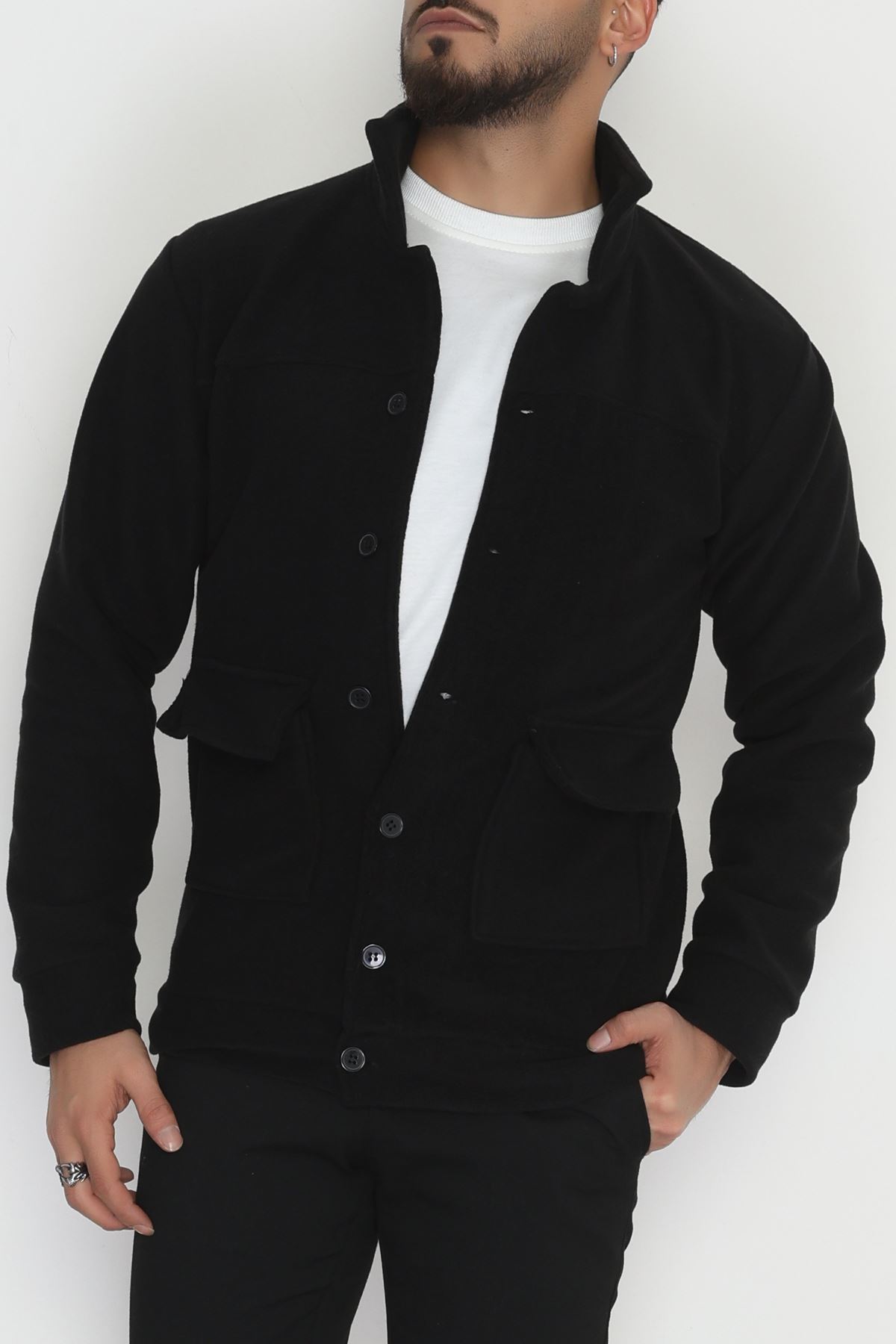 Tüylenmeyen Erkek Polar Gömlek Siyah - 42597.1937.