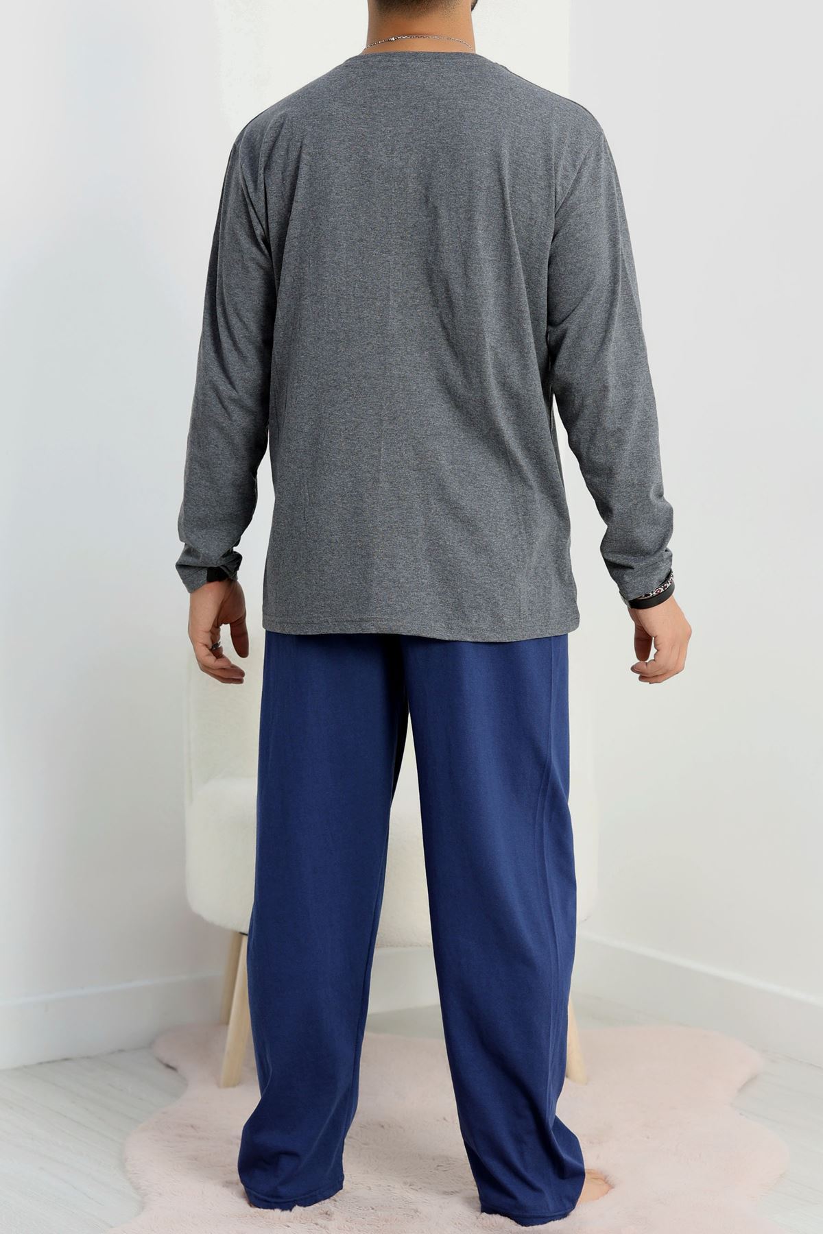 Cep Detay Süprem Erkek Pijama Takımı Füme - 42218.1048.