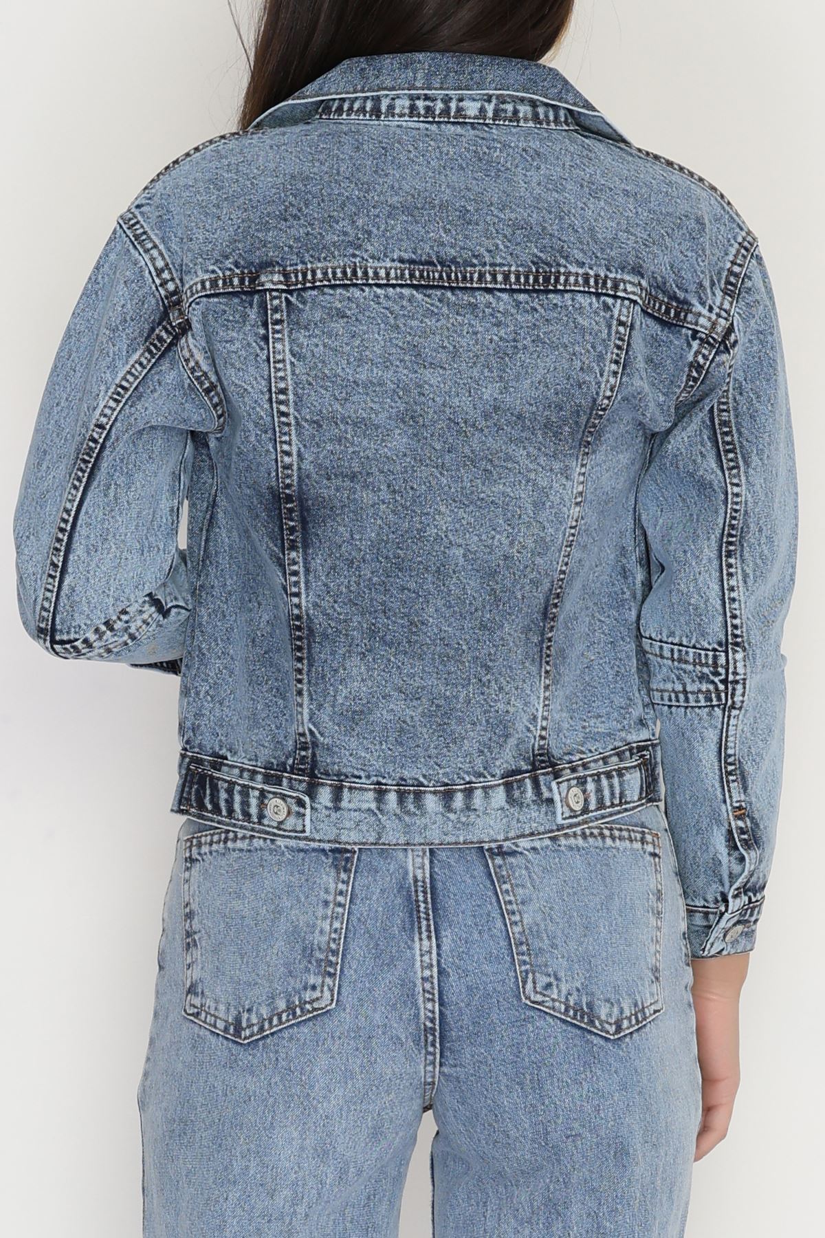 Cep Detay Kot Ceket Açıkmavi - 42680.1836.