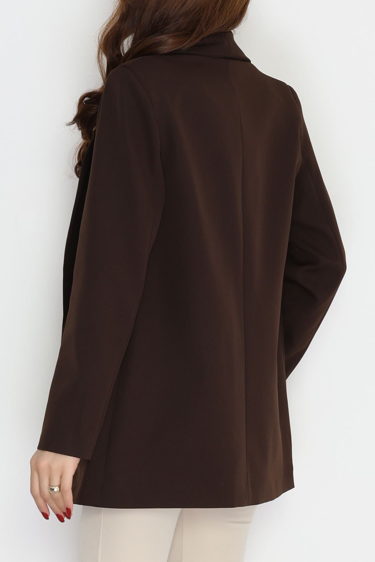 Leopar Astarlı Blazer Ceket Acıkahve - 51500.1909.