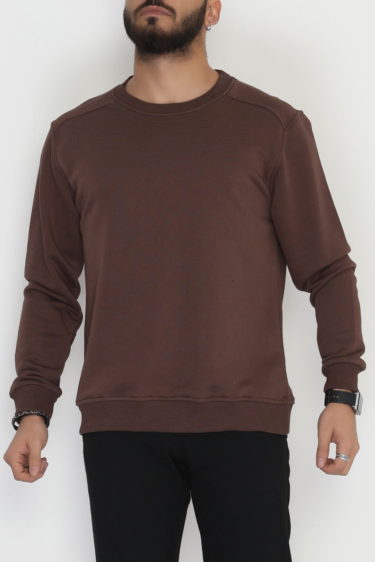 3 İplik Şardonsuz Erkek Sweat Kahve - 42617.1878.