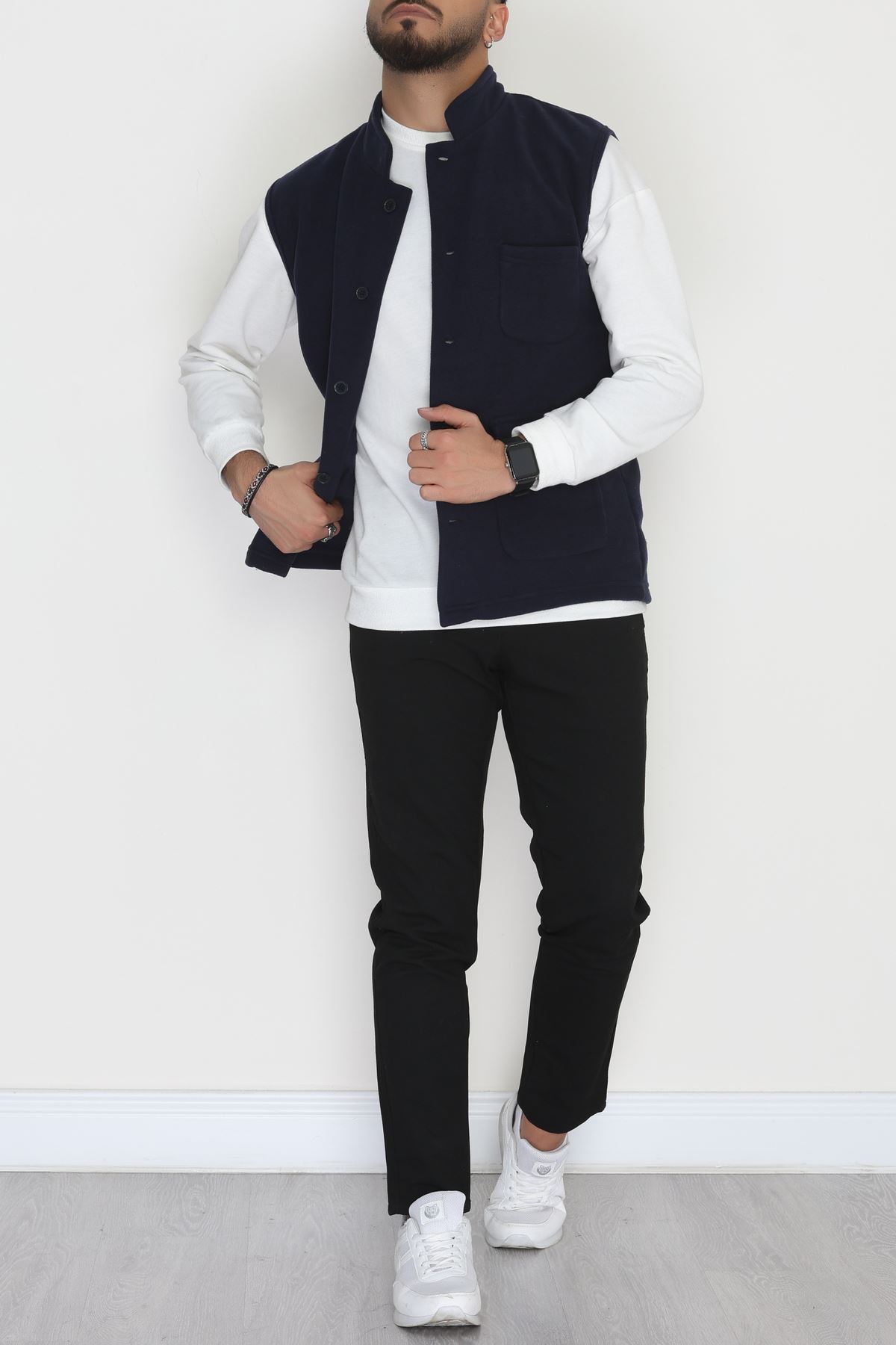 Tüylenmeyen Erkek Polar Yelek Lacivert - 42598.1937.