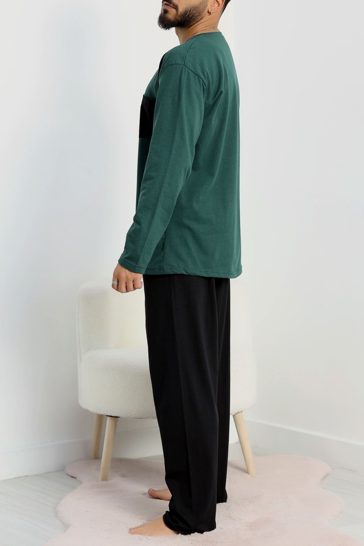 Cep Detay Süprem Erkek Pijama Takımı Yeşil - 42218.1048.