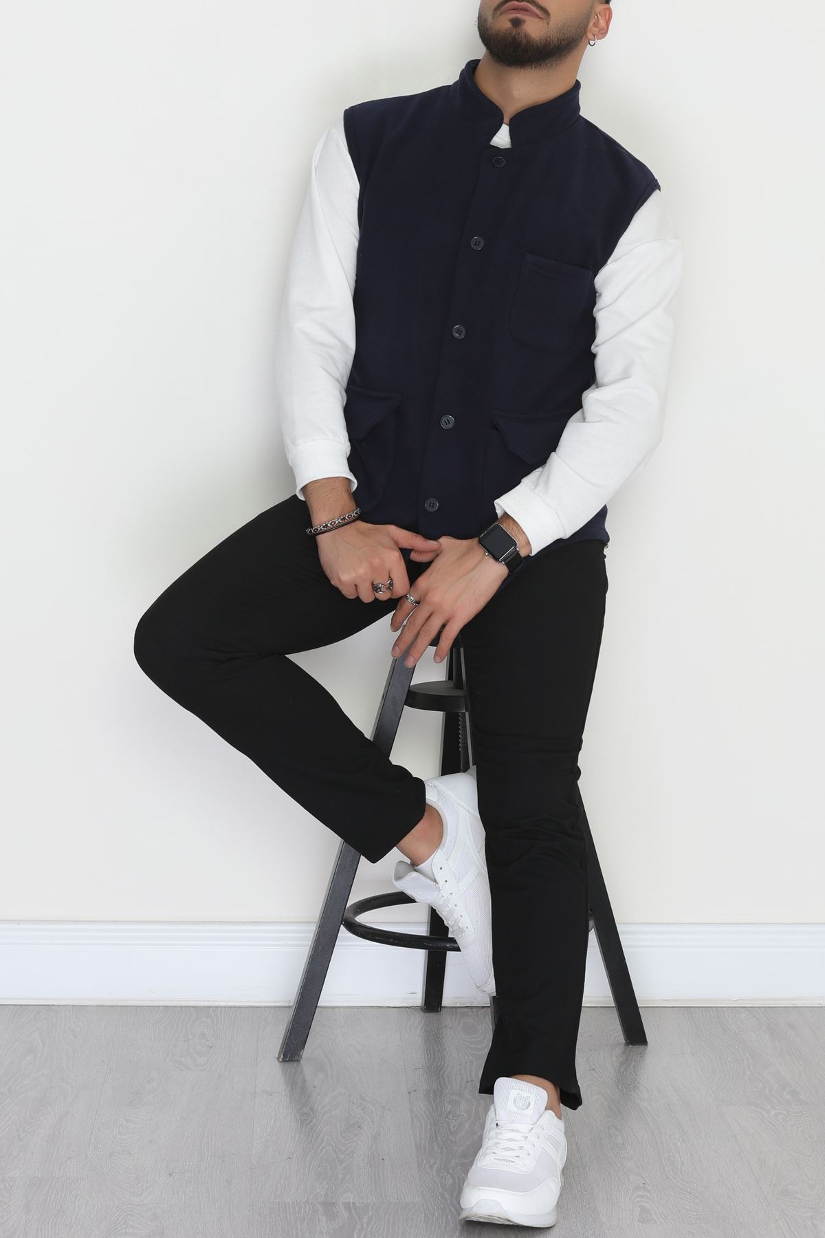 Tüylenmeyen Erkek Polar Yelek Lacivert - 42598.1937.