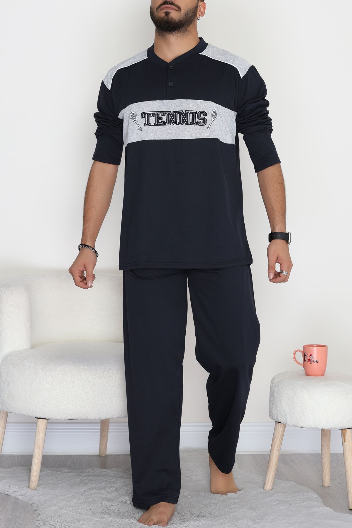 Süprem Erkek Pijama Takımı Lacigri - 20829.1838.