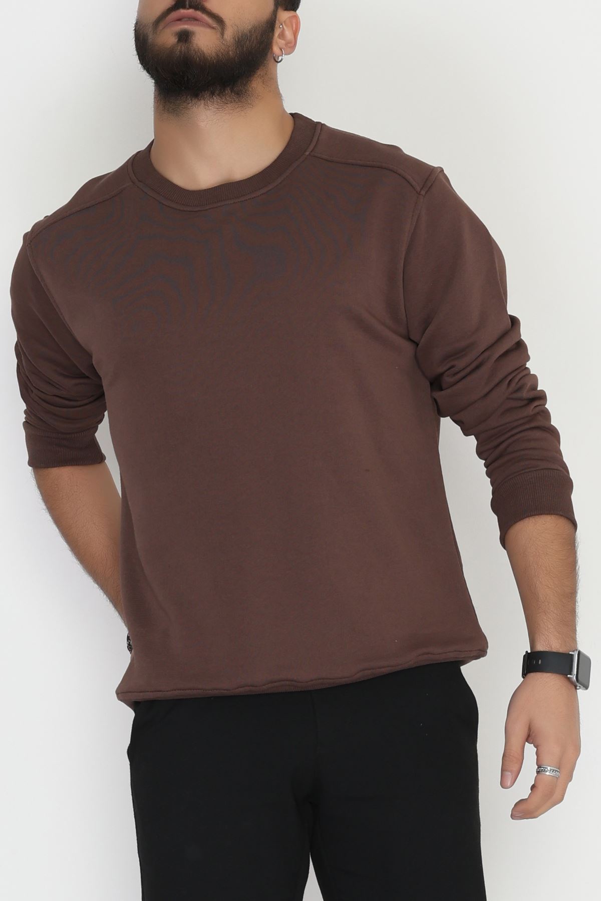 3 İplik Şardonsuz Erkek Sweat Kahve - 42617.1878.