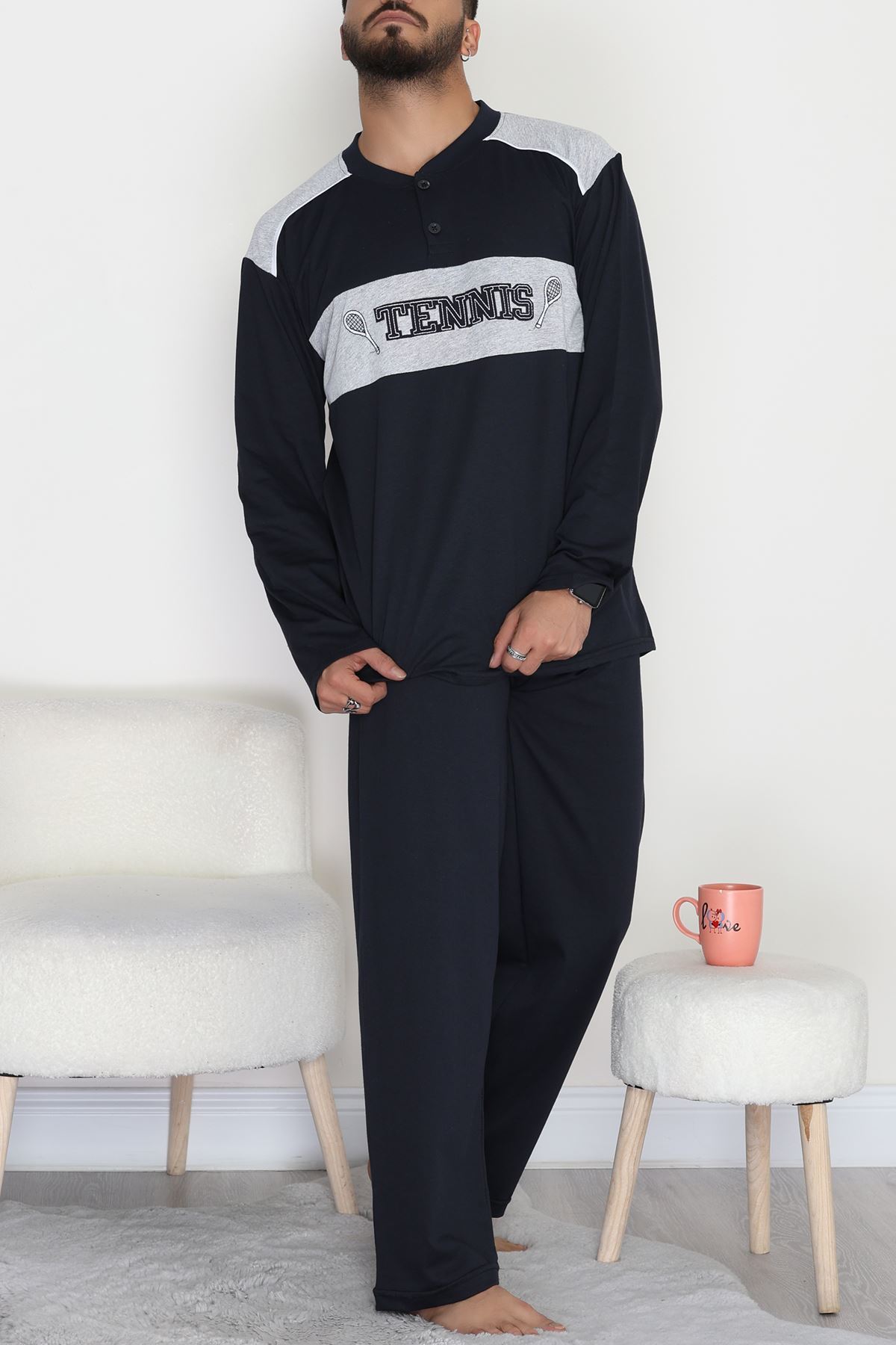 Süprem Erkek Pijama Takımı Lacigri - 20829.1838.