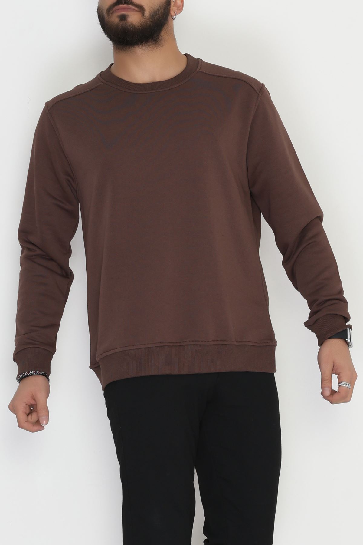 3 İplik Şardonsuz Erkek Sweat Kahve - 42617.1878.