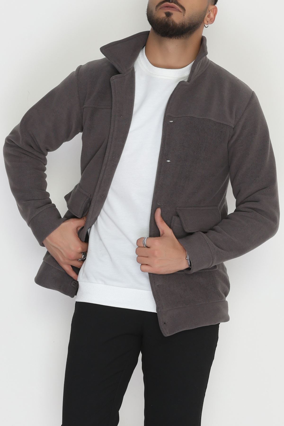 Tüylenmeyen Erkek Polar Gömlek Antrasit - 42597.1937.