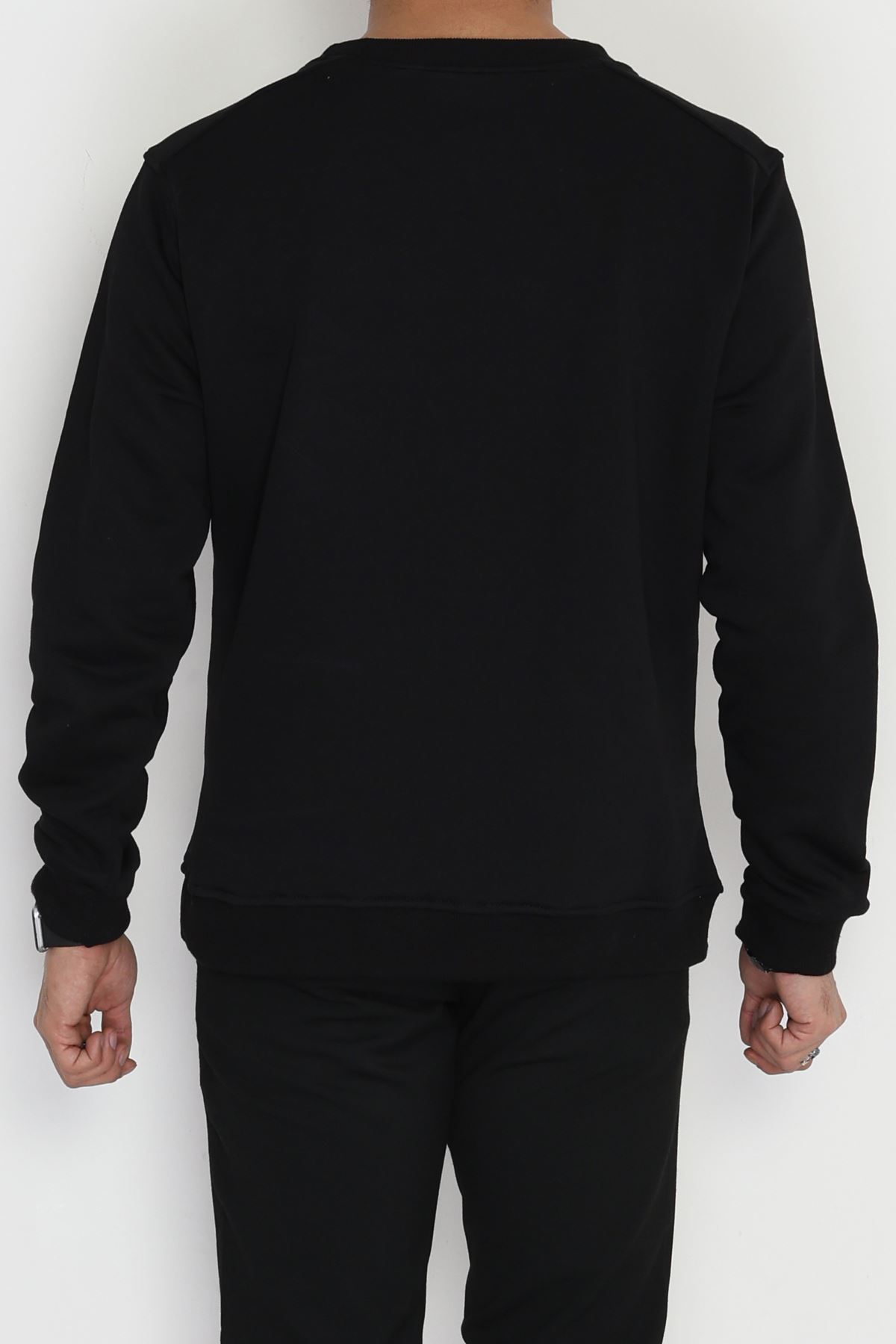 3 İplik Şardonsuz Erkek Sweat Siyah - 42617.1878.