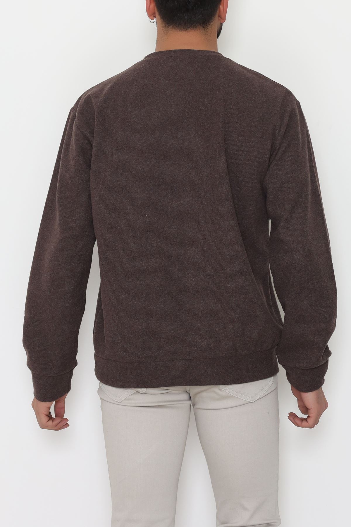 Bisiklet Yaka Selanik Kumaş Erkek Sweat Kahve - 42674.1567.