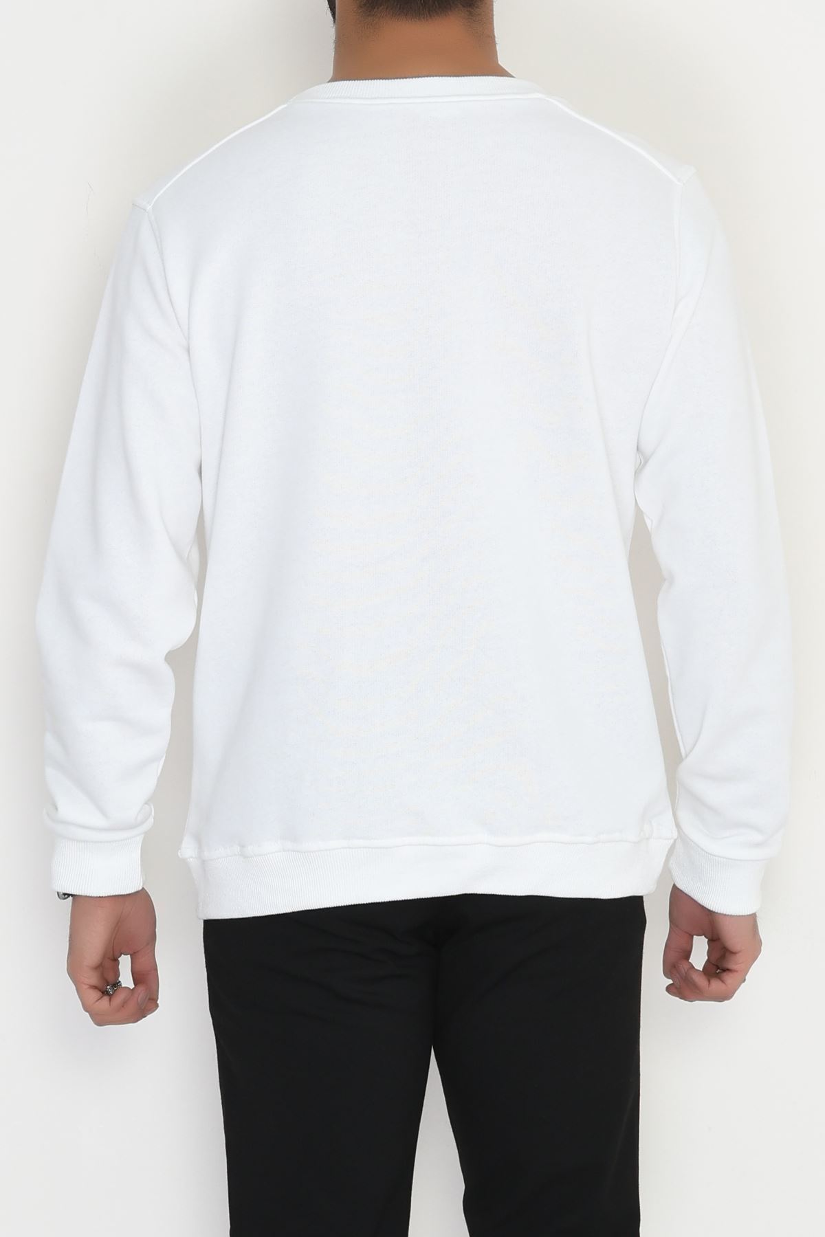 3 İplik Şardonsuz Erkek Sweat Ekru - 42617.1878.