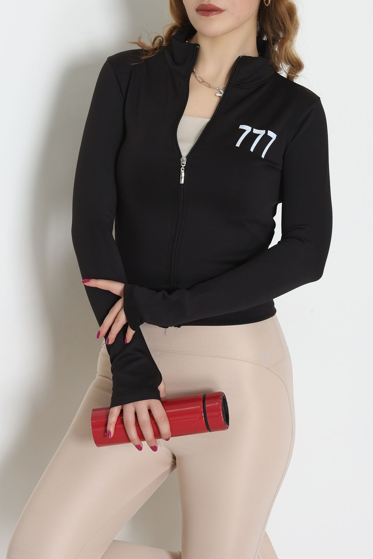 Double Krep Kumaş Parmak Geçmeli Baskılı Ceket Siyah - 42783.1567.