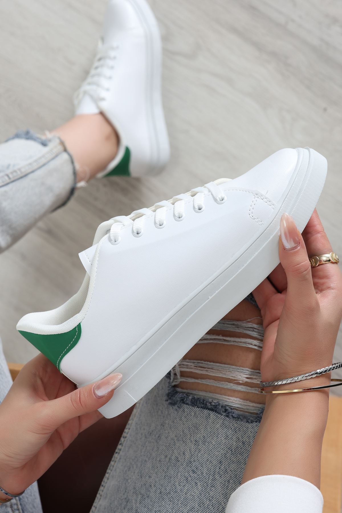 Kalın Tbn Günlük Ayakkabı Beyazyeşil - 8585.264.