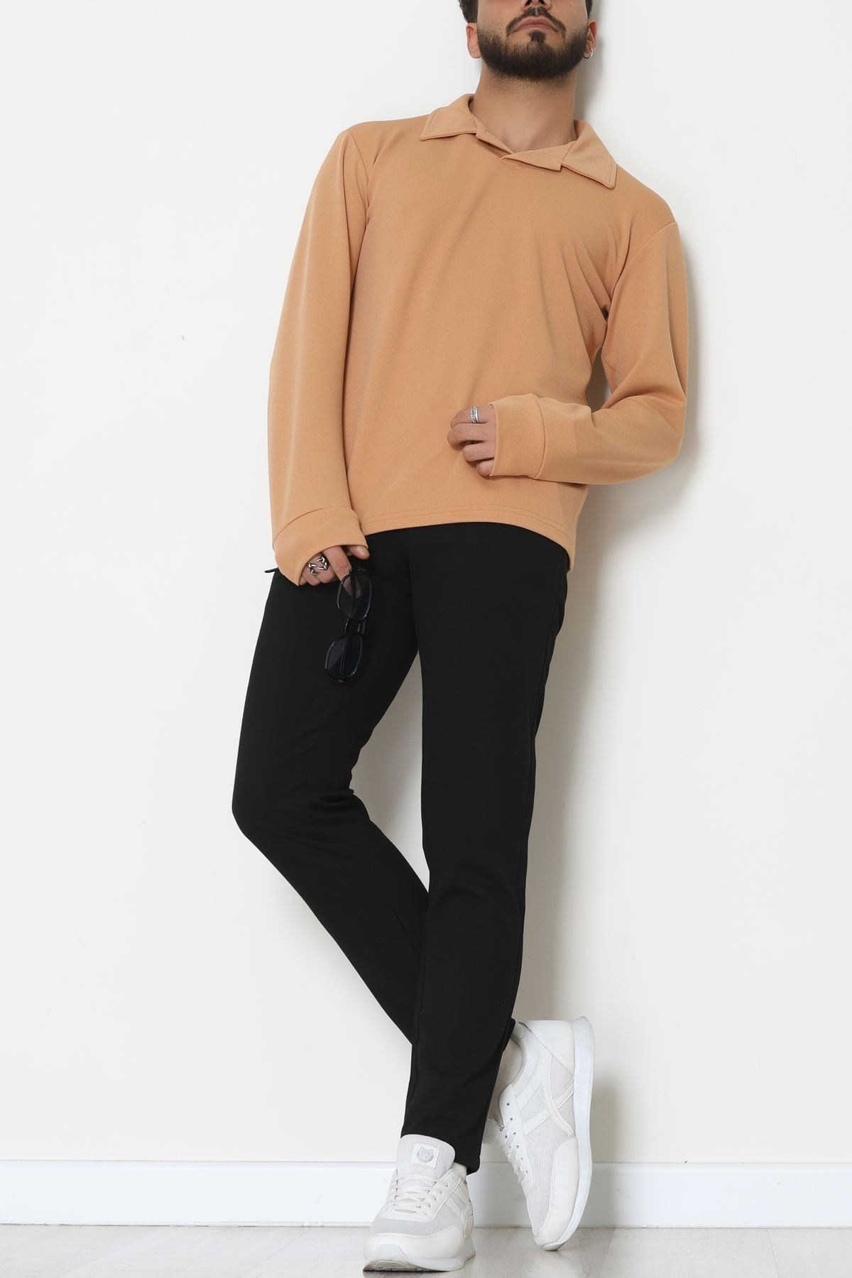 Zra Krep Polo Yaka Erkek Sweat Camel - 42186.1937.