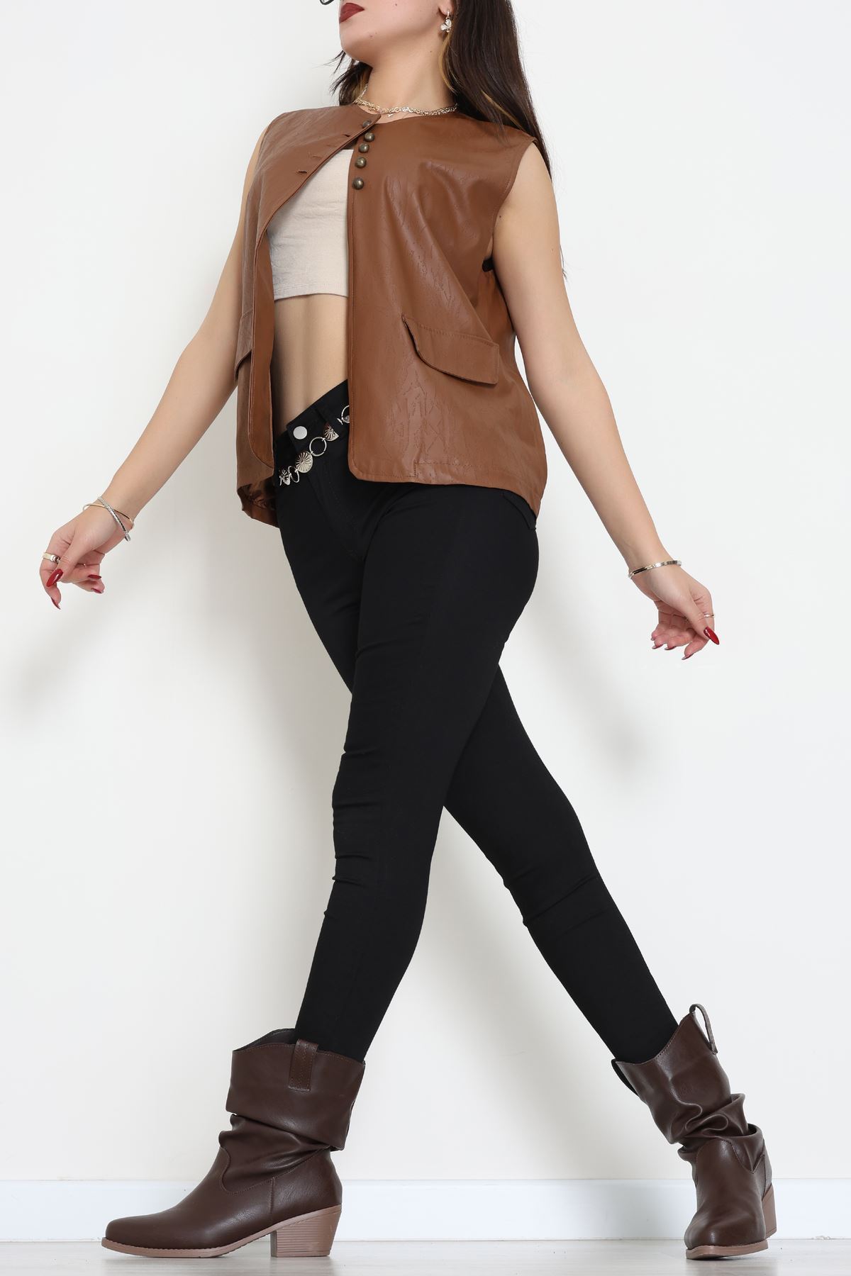 Deri Yelek Kahve - 8737.2126.