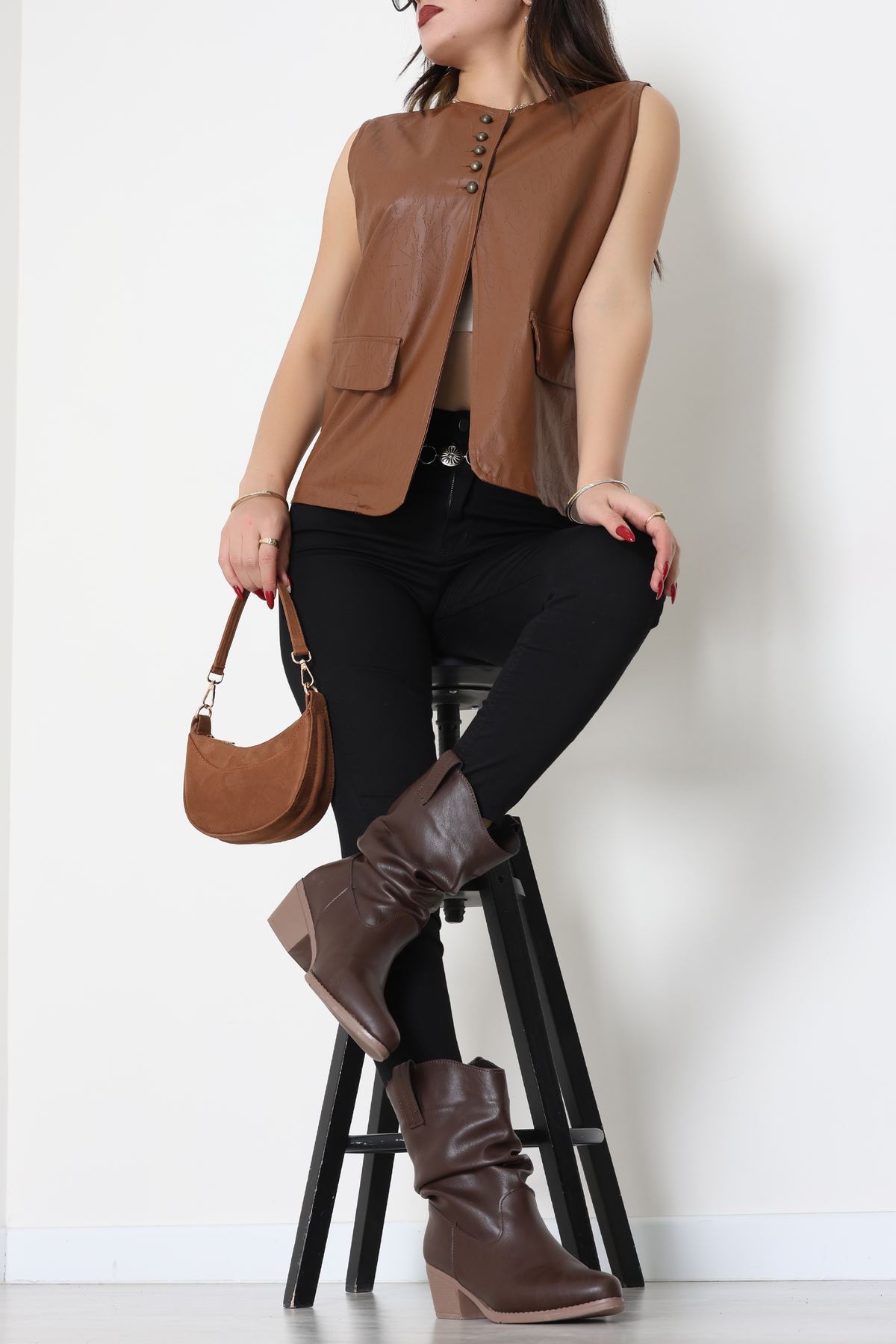 Deri Yelek Kahve - 8737.2126.