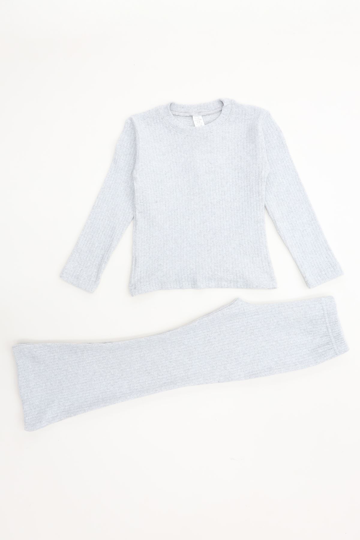 5-12 Yaş İnterlok Fitilli Takım Gri - 52185.1567.