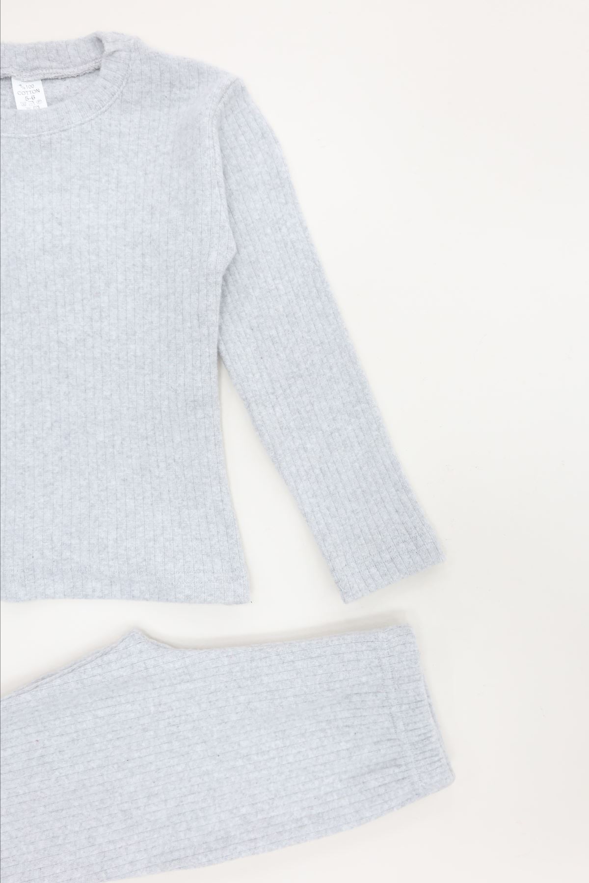 5-12 Yaş İnterlok Fitilli Takım Gri - 52185.1567.