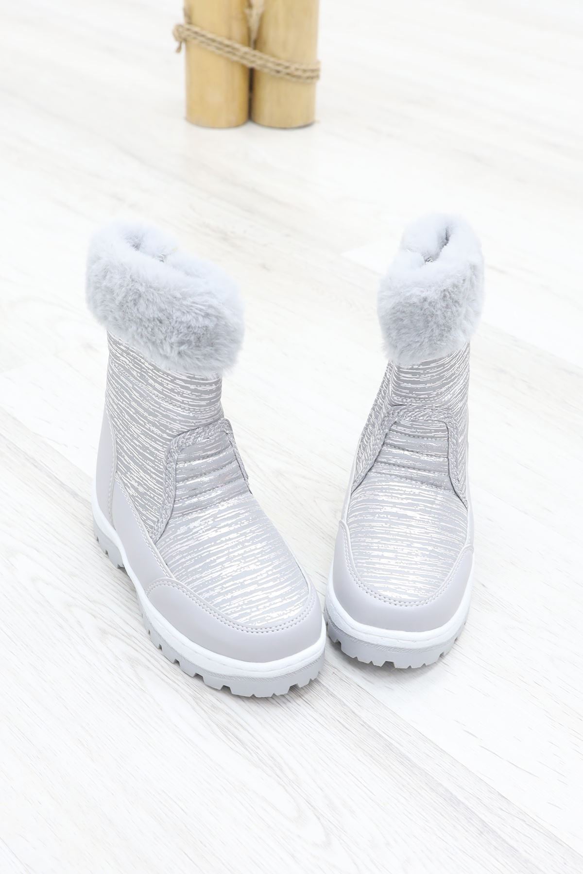 İçi Kürklü Çocuk Kar Botu Gri - 31840.264.