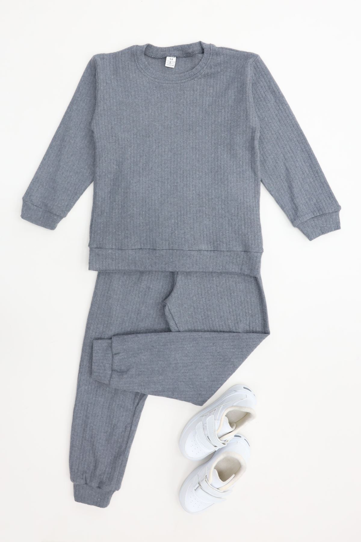 5-12 Yaş İnterlok Fitilli Takım Füme - 52183.1567.