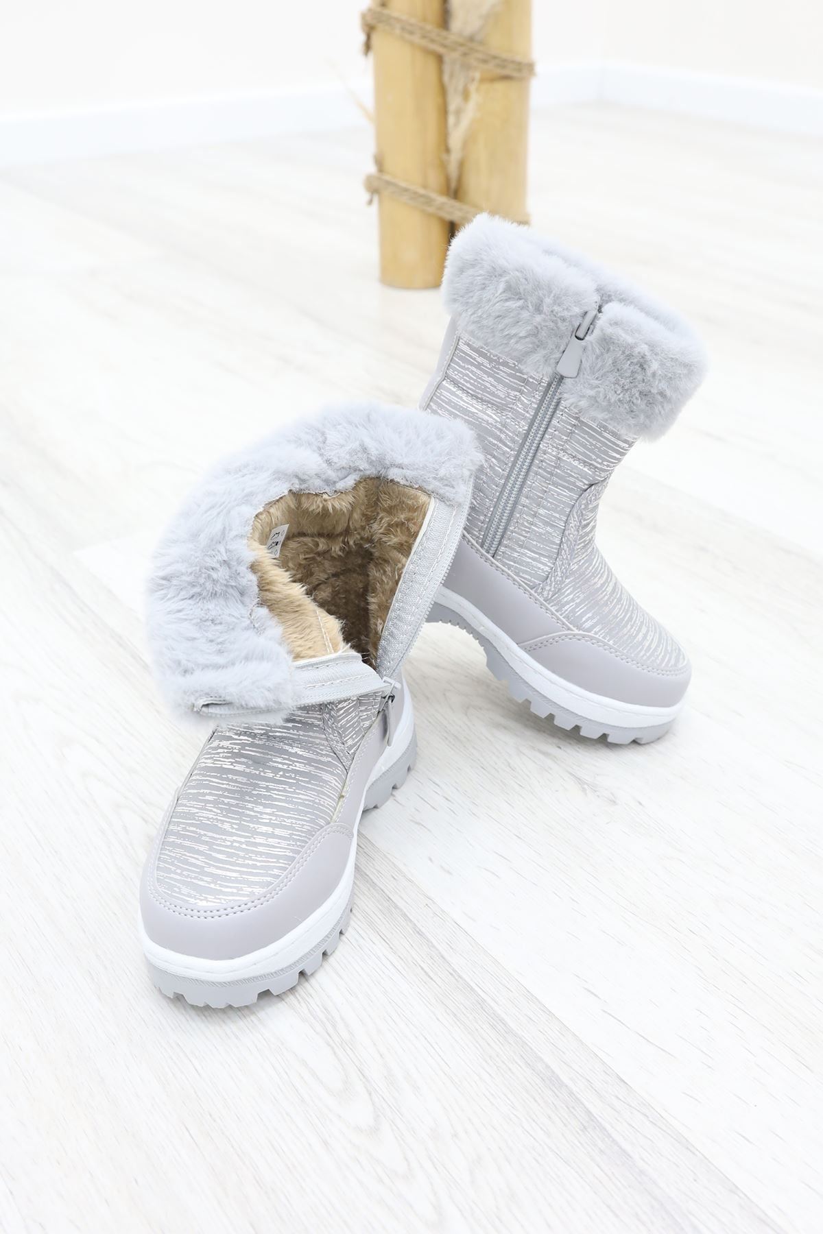 İçi Kürklü Çocuk Kar Botu Gri - 31840.264.