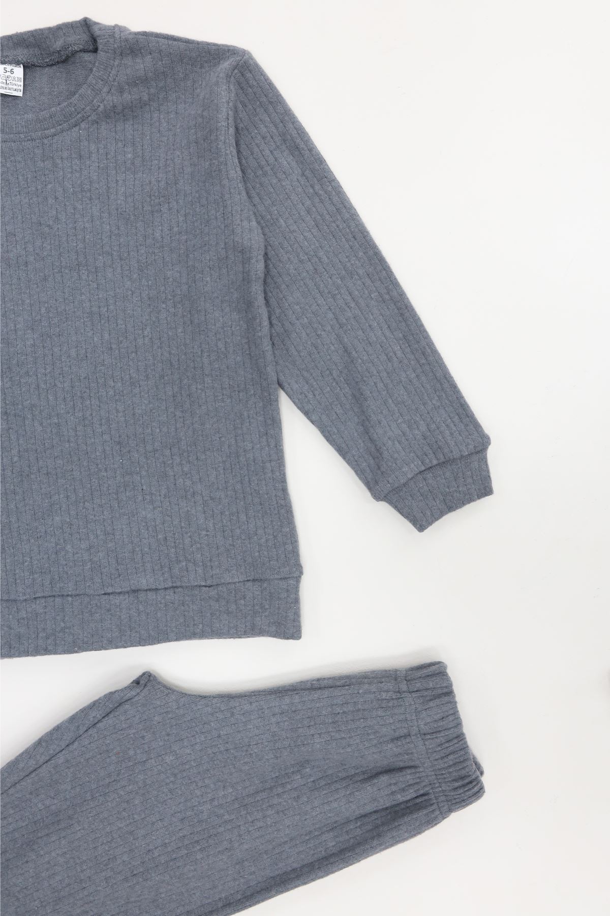 5-12 Yaş İnterlok Fitilli Takım Füme - 52183.1567.