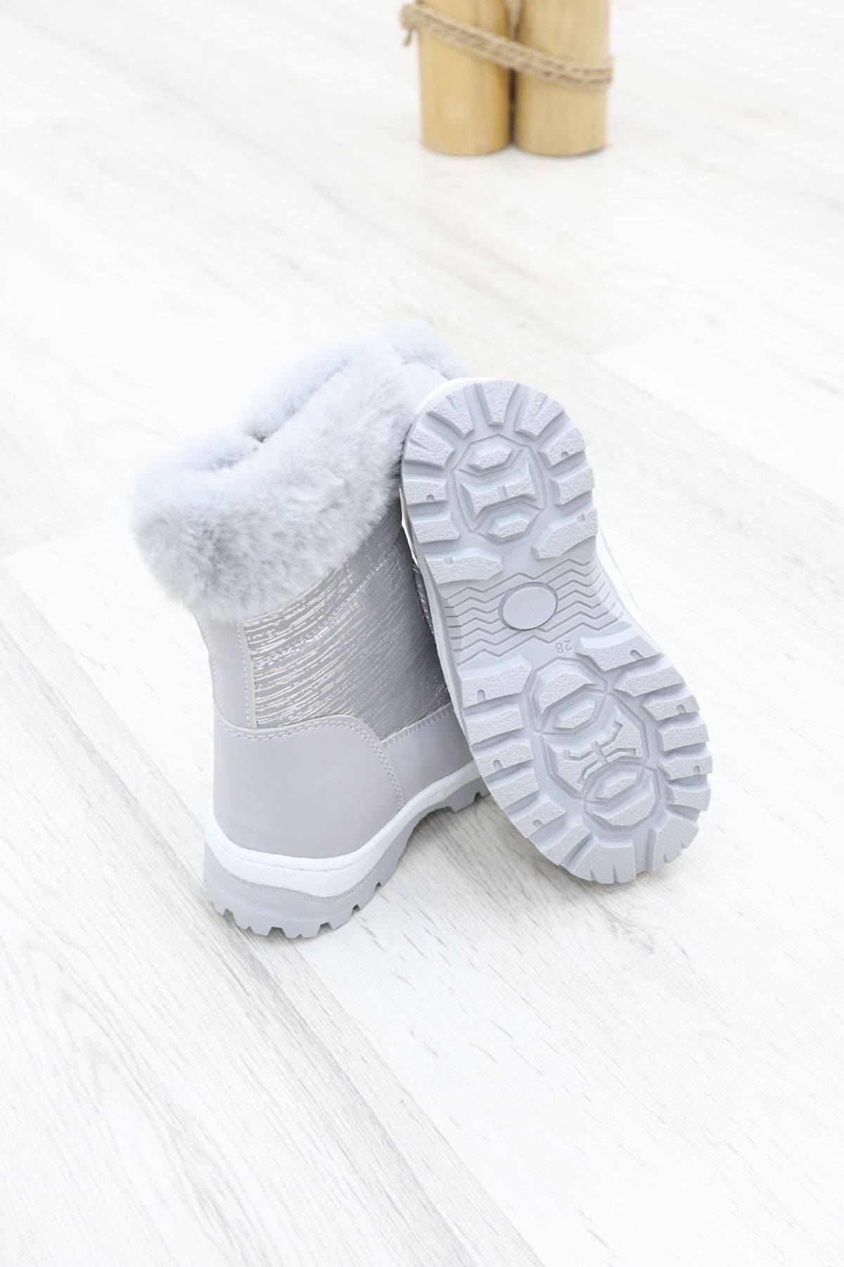 İçi Kürklü Çocuk Kar Botu Gri - 31840.264.