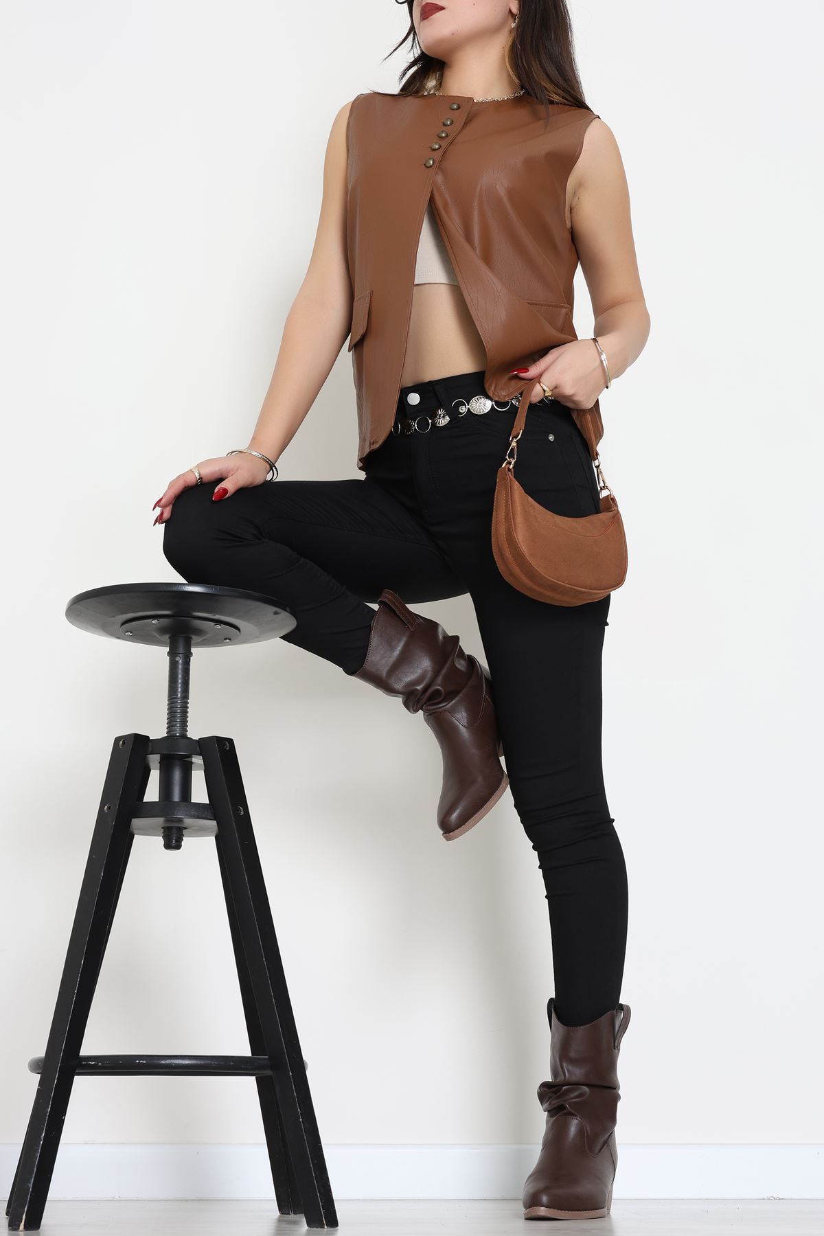 Deri Yelek Kahve - 8737.2126.