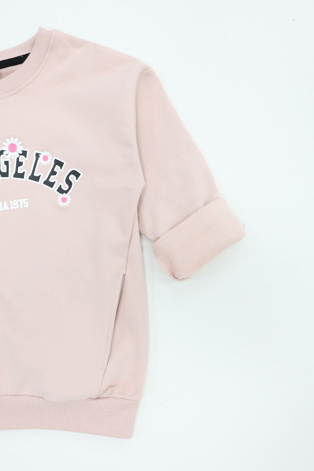 2 İp Şardonlu 6-9 Yaş Sweat Pudra - 6264149.1576.