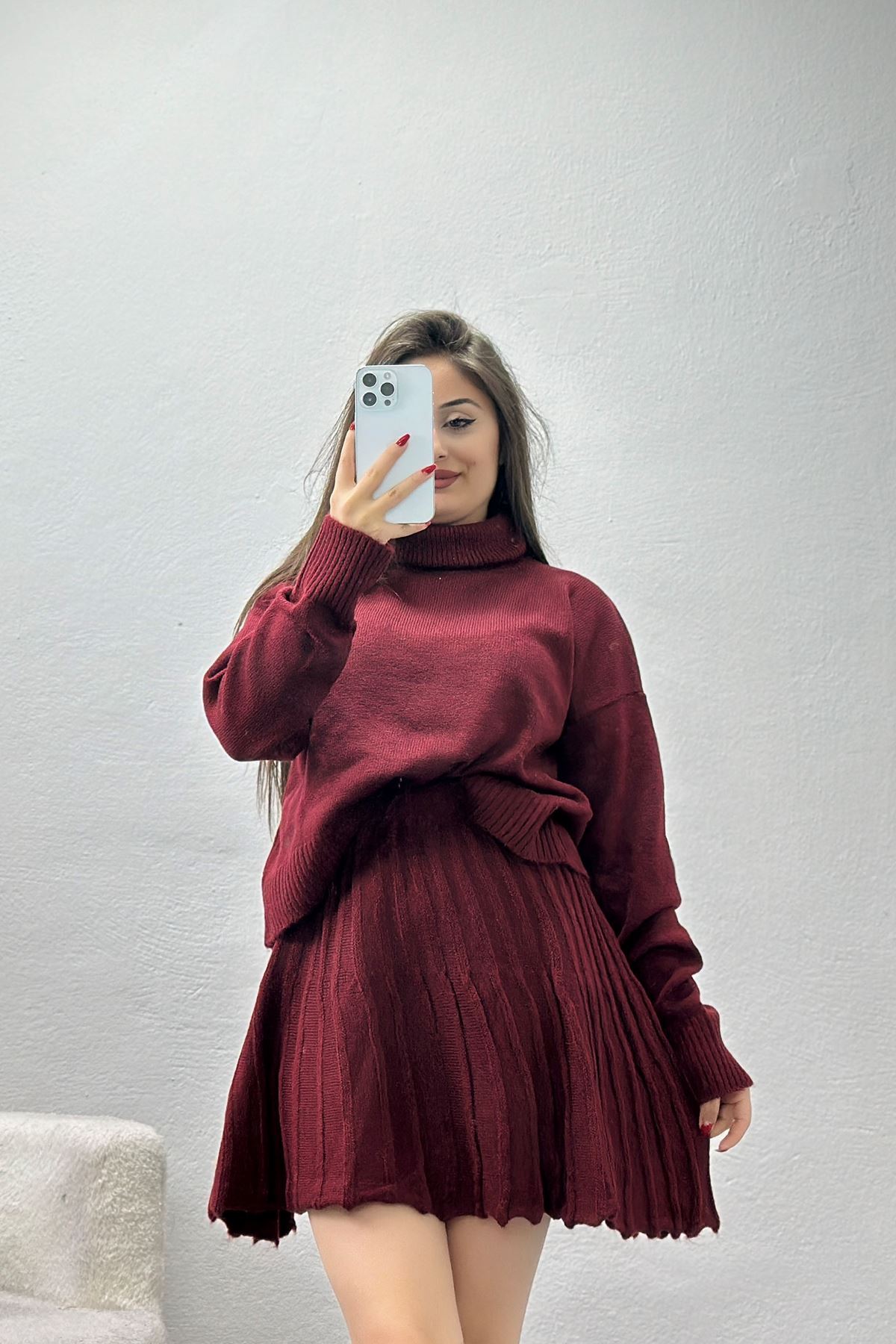 Triko Etekli Takım Bordo - 2361.1765.