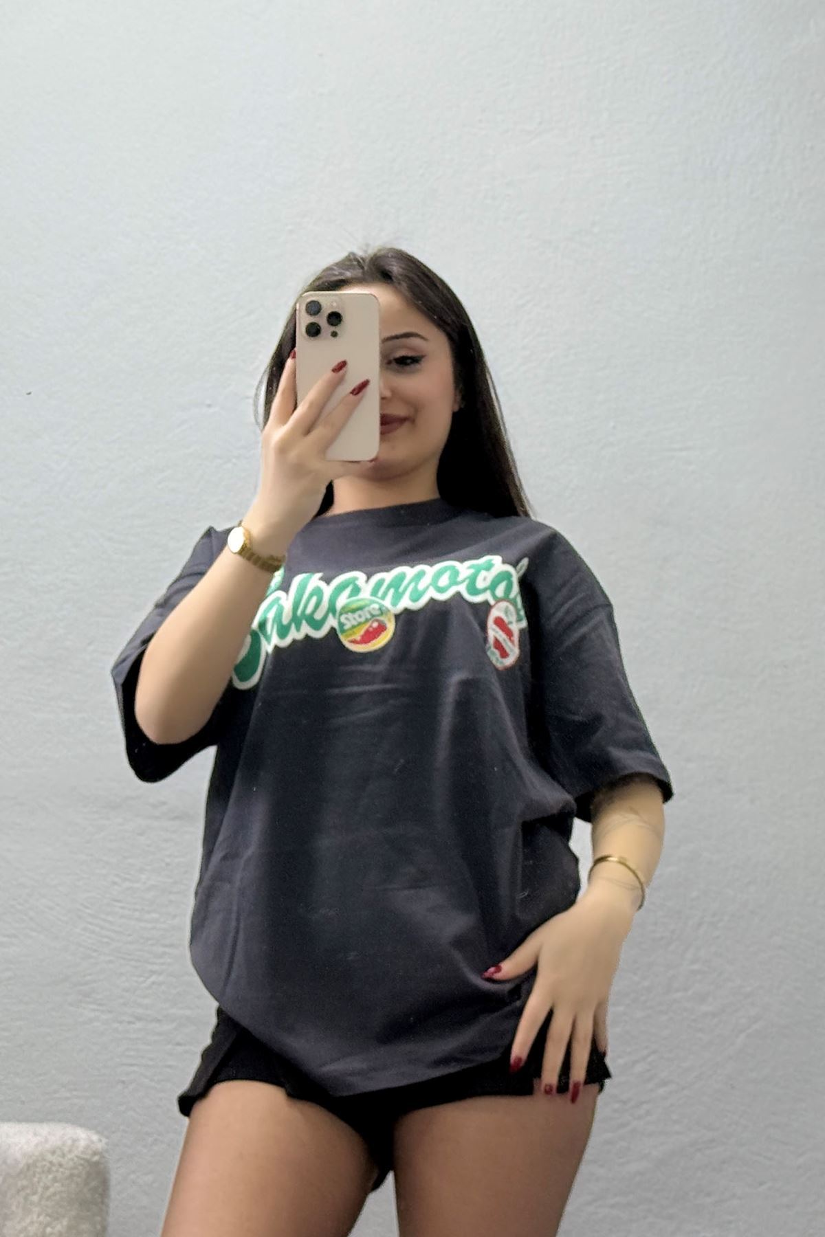 Kompakt Penye Unisex Tişört Fümeyeşil - 55064.1872.