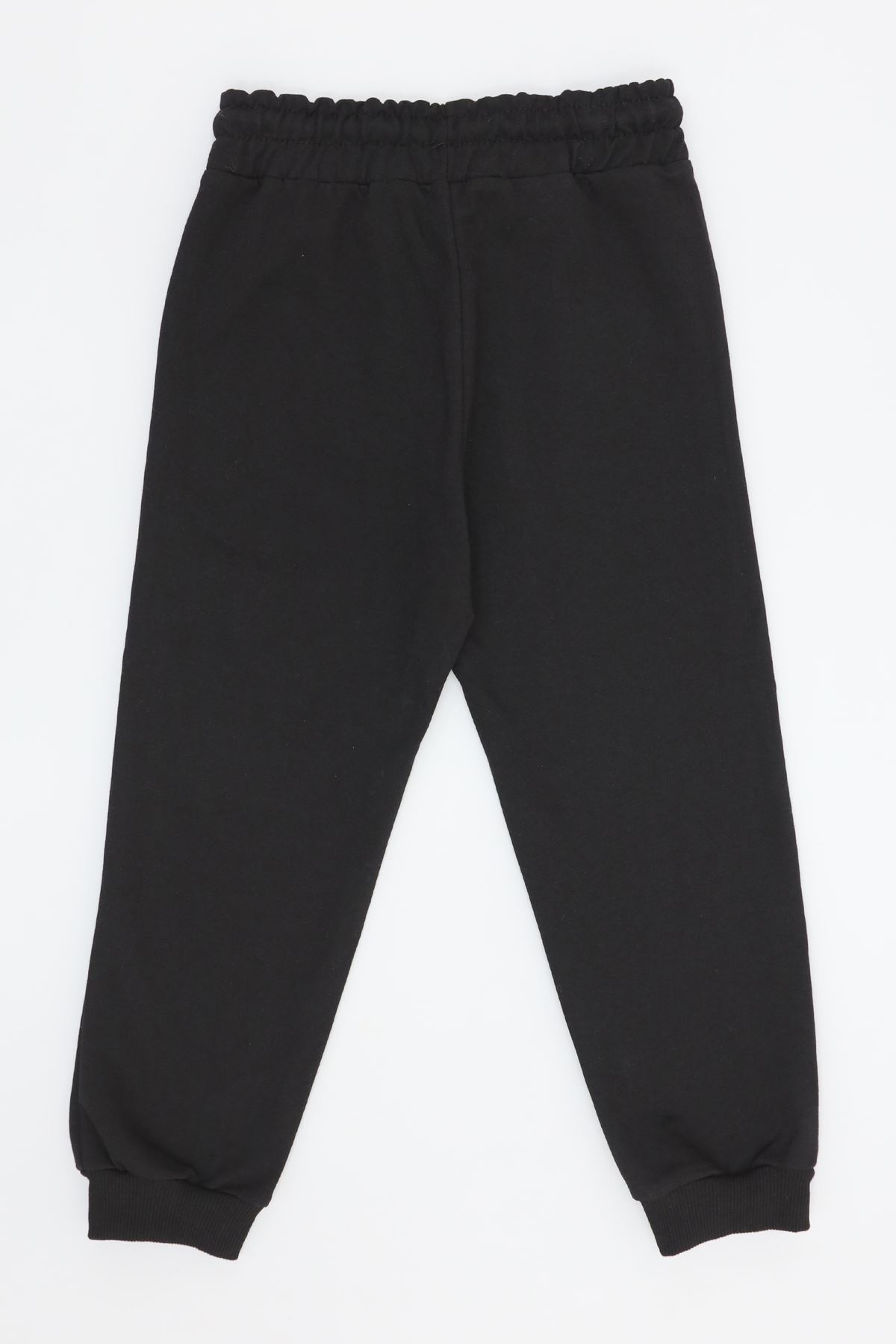 6-9 Yaş 2 İplik Şardonsuz Eşofman Altı Siyah - 2260011.1576.